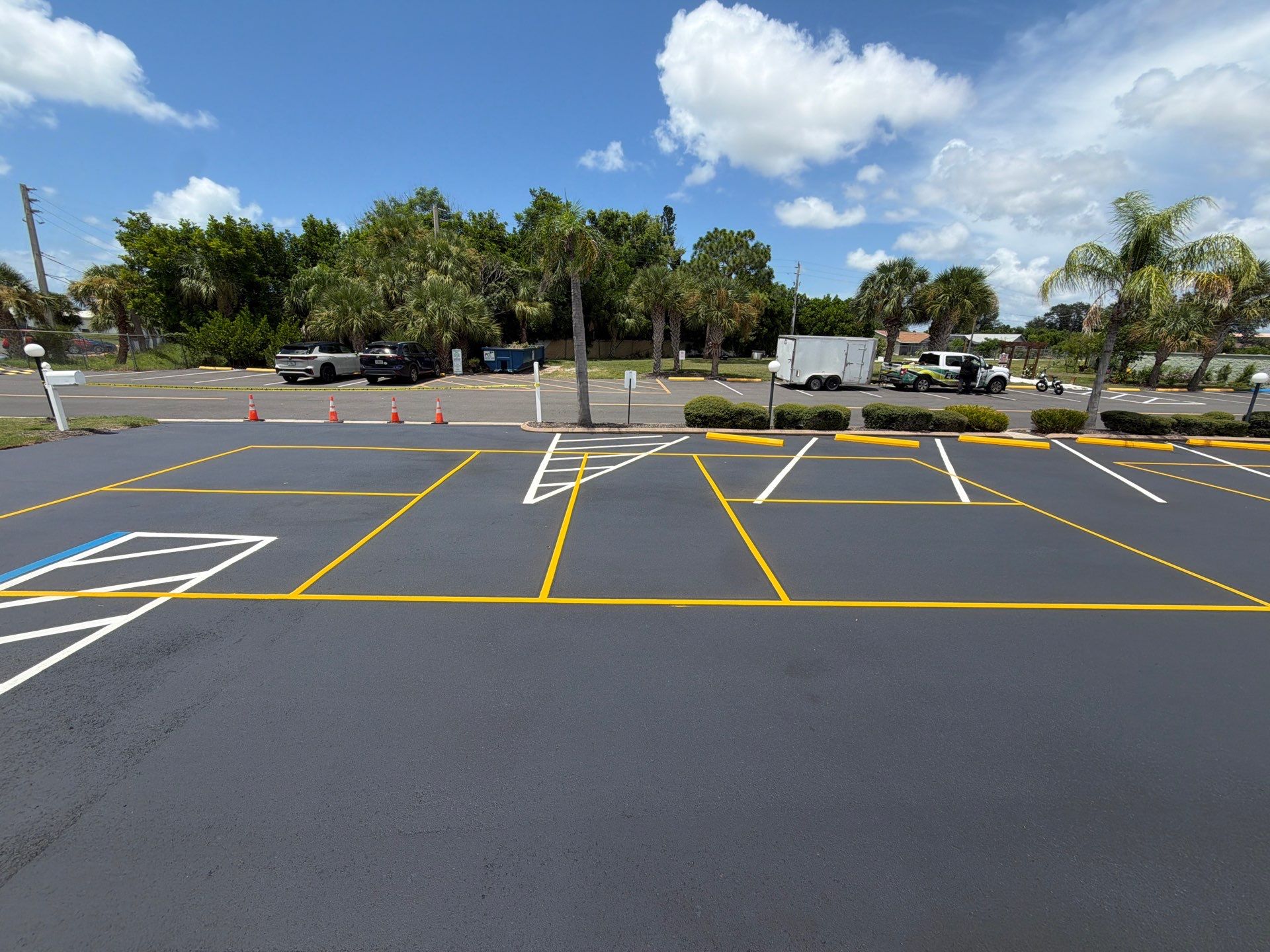 New Layout Line Striping and Pickleball Court Installation in Venice by Everline Coatings & Services - Southwest FL