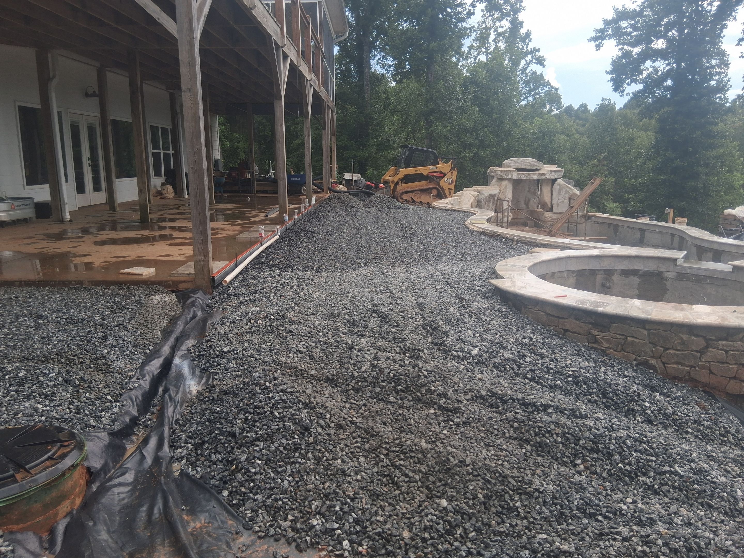 Pool Area Hardscape  by Growing Edge Landscape & Design, Inc.
