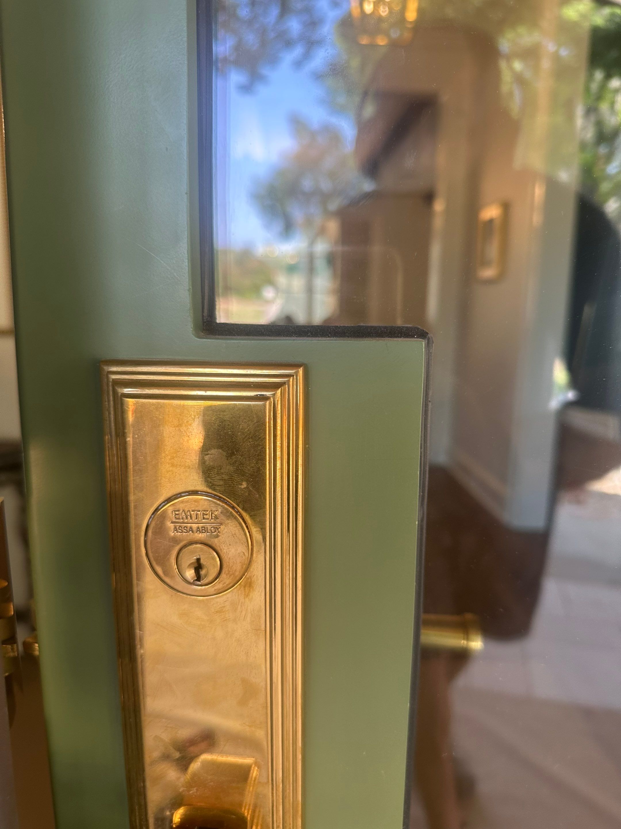 Steel Double Door Installation in Fort Worth in Sage Green by Solara Custom Living