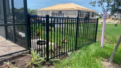 Sarasota, FL Aluminum Fence Installation using Black 3 Rail Aluminum Fence
