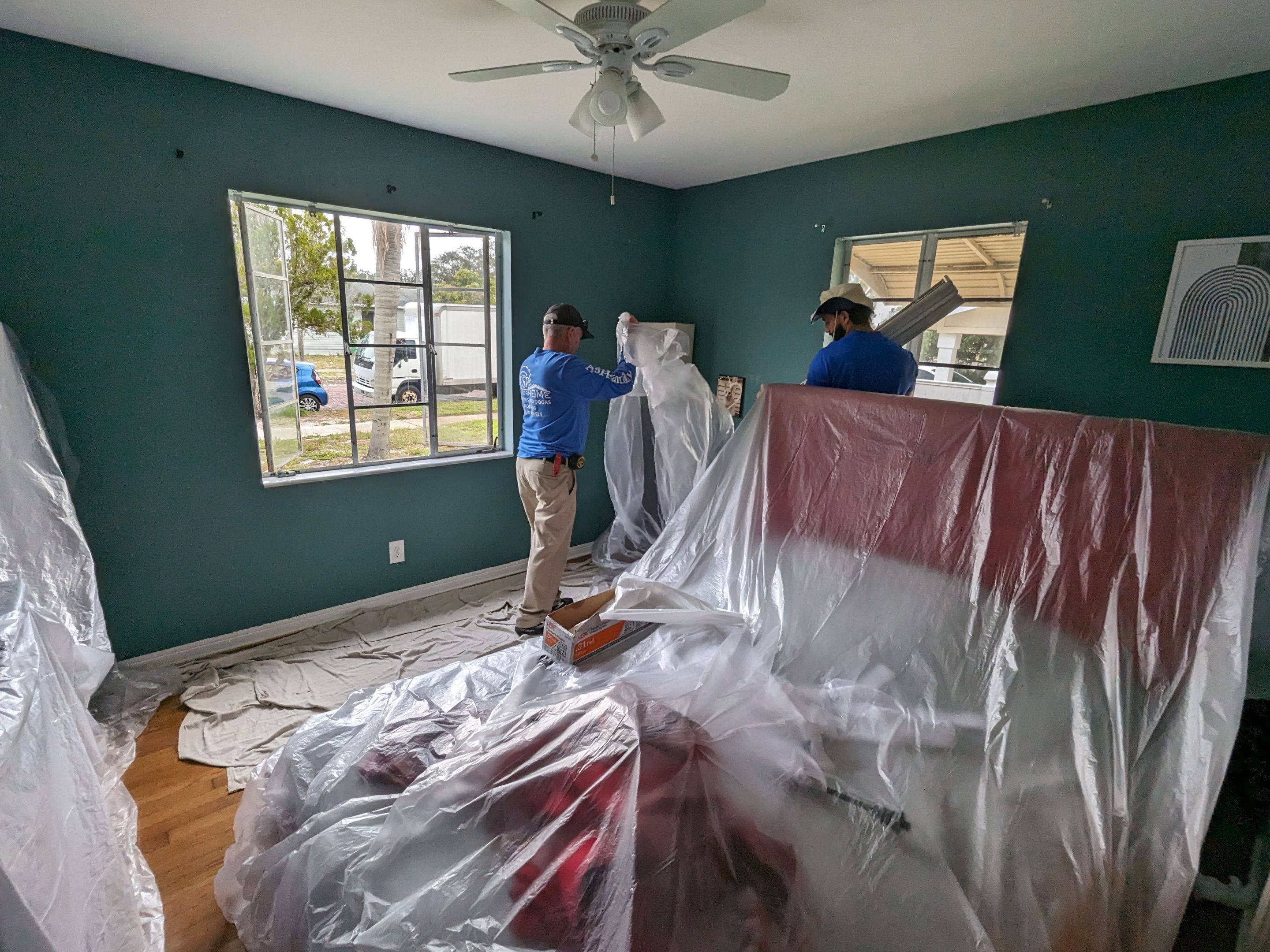Wood Frame House / Fin Window Install using Vinyl PGT Fin Frame Windows by ASP SuperHome