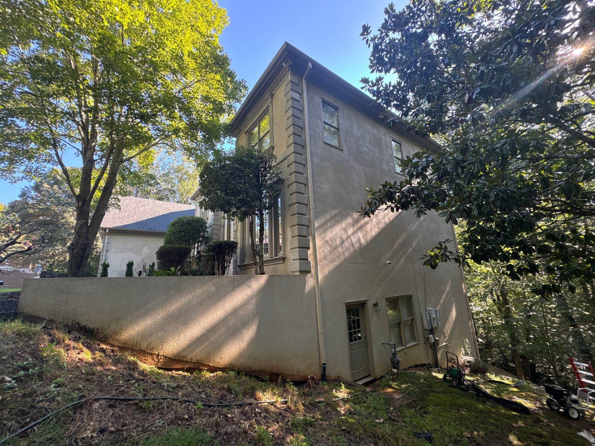 Full Exterior Stucco Painting and Restoration in Roswell Georgia by Swift Home Renovations