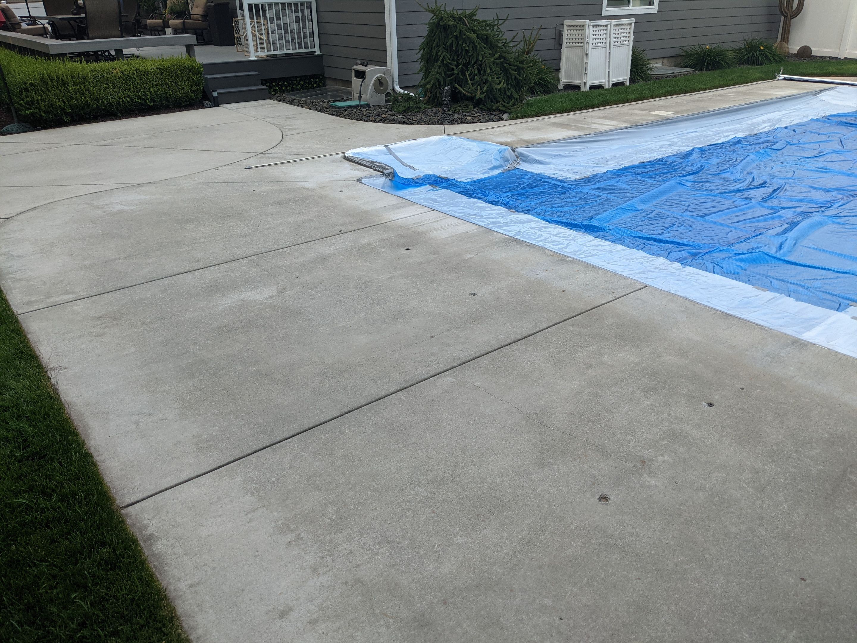 Pool Deck Transformation using Slate Stone by Croc Coatings, LLC