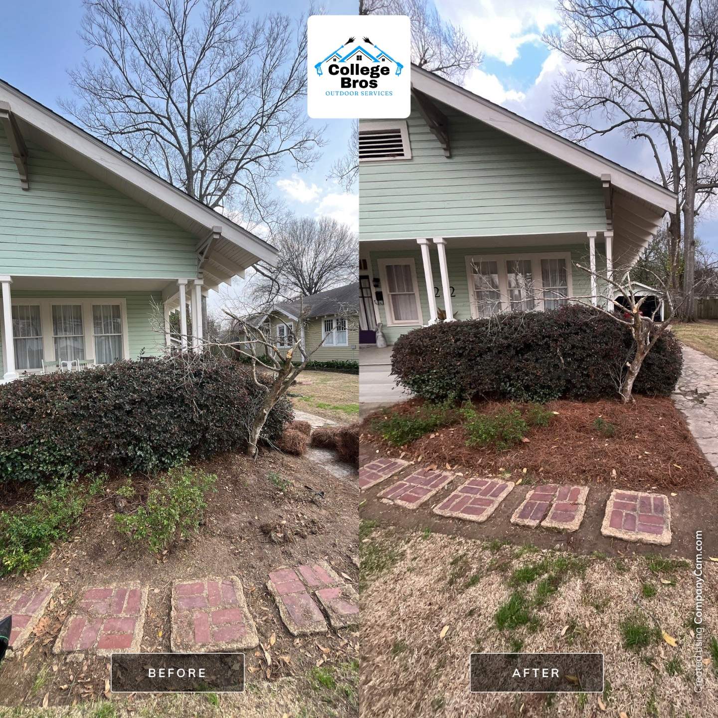 Landscaping  using Pine Straw by College Bros Outdoor services