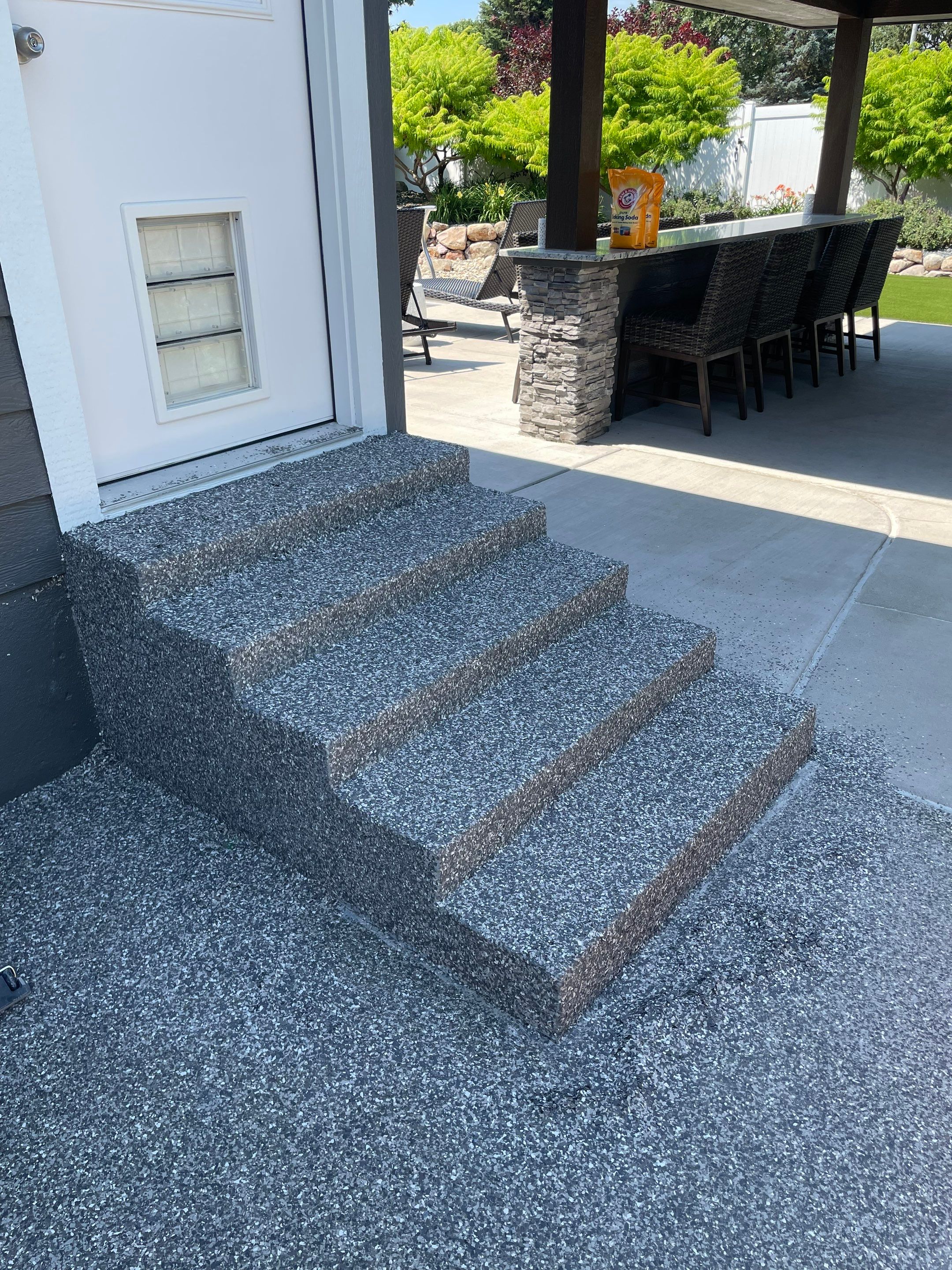 Silver Creek Flak Coating for Patio and Entry Steps in Sioux Falls by Select Painting, Coatings & Garage Cabinets
