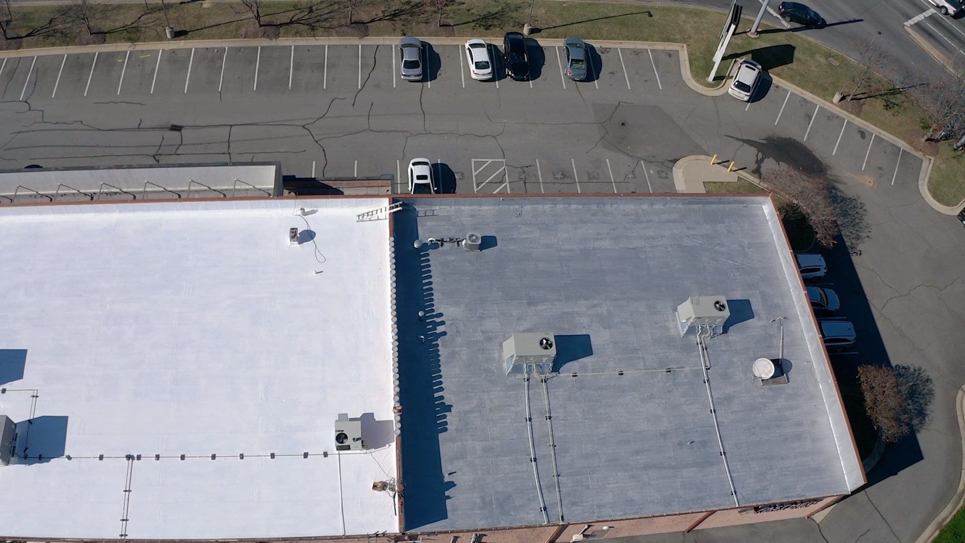 Commercial Coating using Poly Urerthane and Silicone Coating by Just In Time Roofing and Restoration