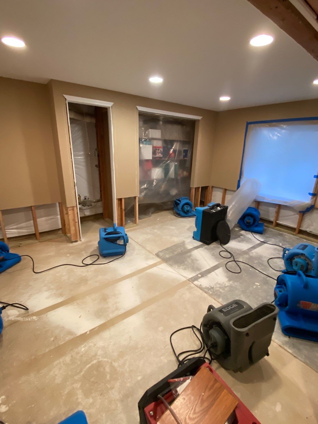 Overhead Drain Pipe Leak in Basement by Chicagoland Water Medics