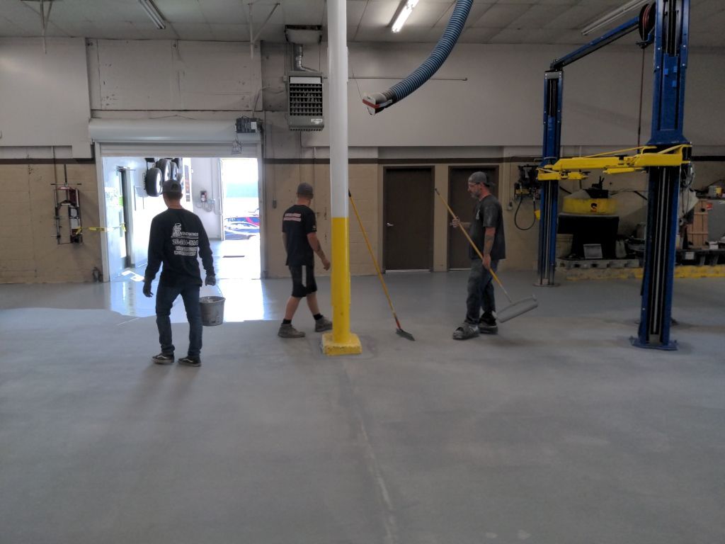 Commercial Floor Transformation using Penntek Shop Floor System by Croc Coatings, LLC
