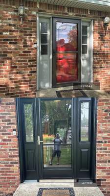 Custom Front Entry Door with Sidelights Installation in Indianapolis