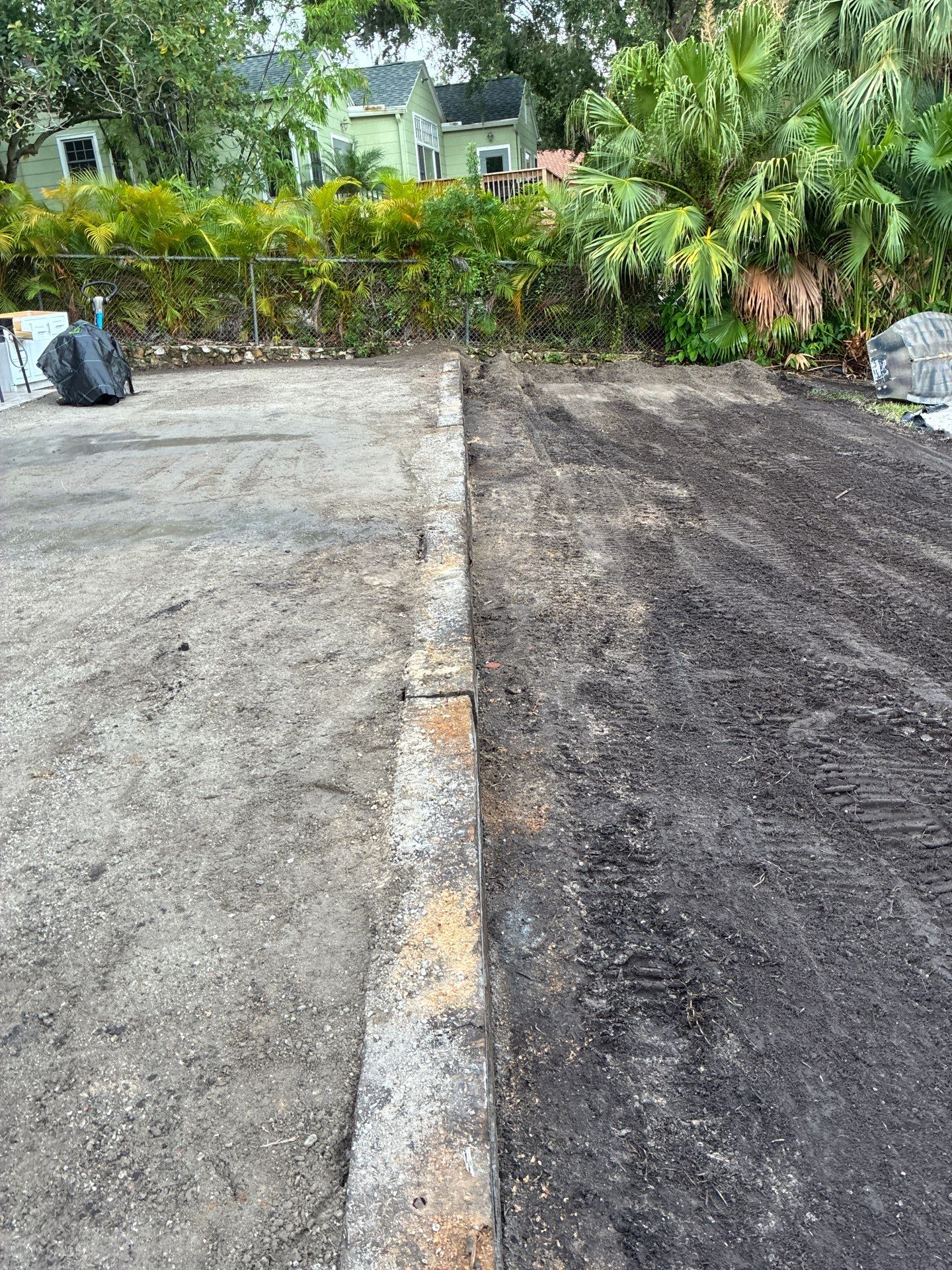 Grading back yard oasis by Level One Grading