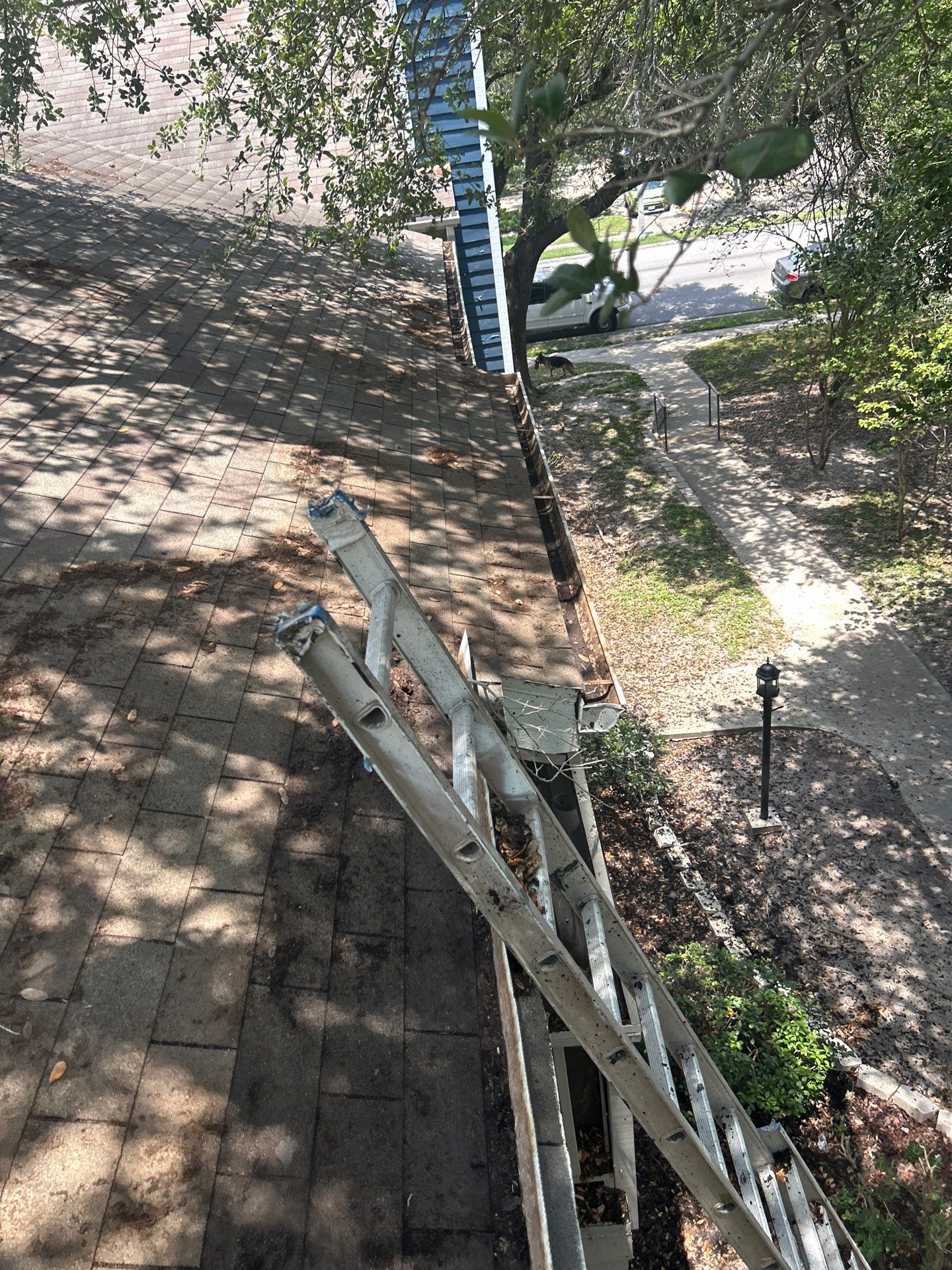 Commercial gutter cleaning Corpus Christi, TX after photo with clean gutters