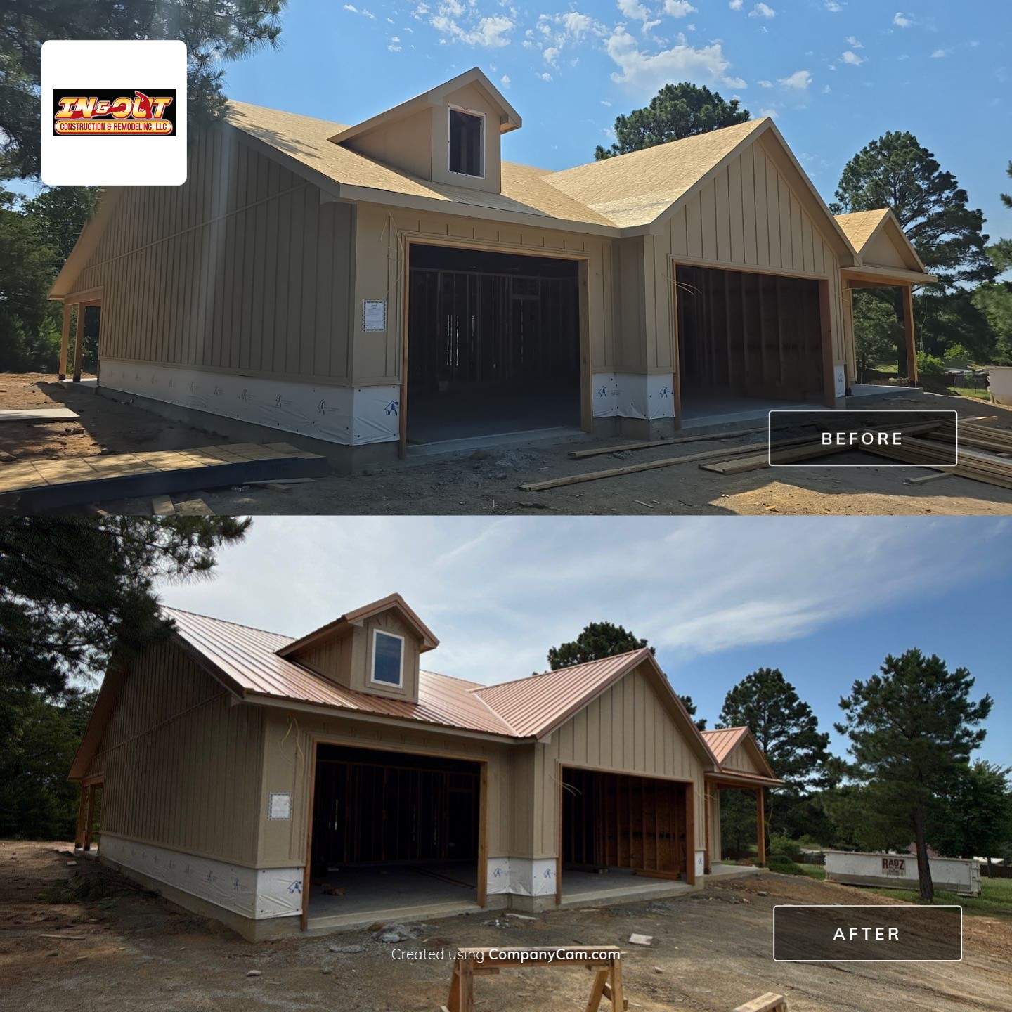 Copper Metallic 26-gauge low rib metal roofing. by In & Out Construction & Remodeling, LLC