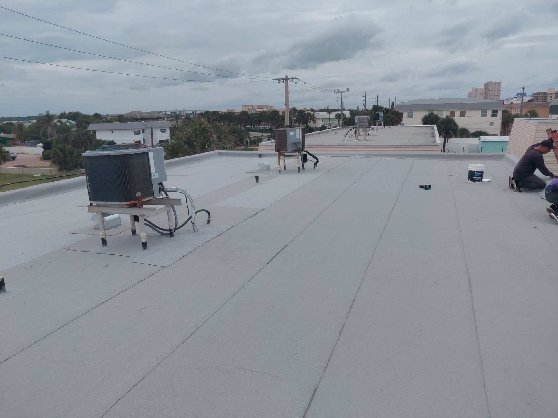 Flat Reroof Replacement Daytona Beach Shores FL by Pinnacle Roofing Group