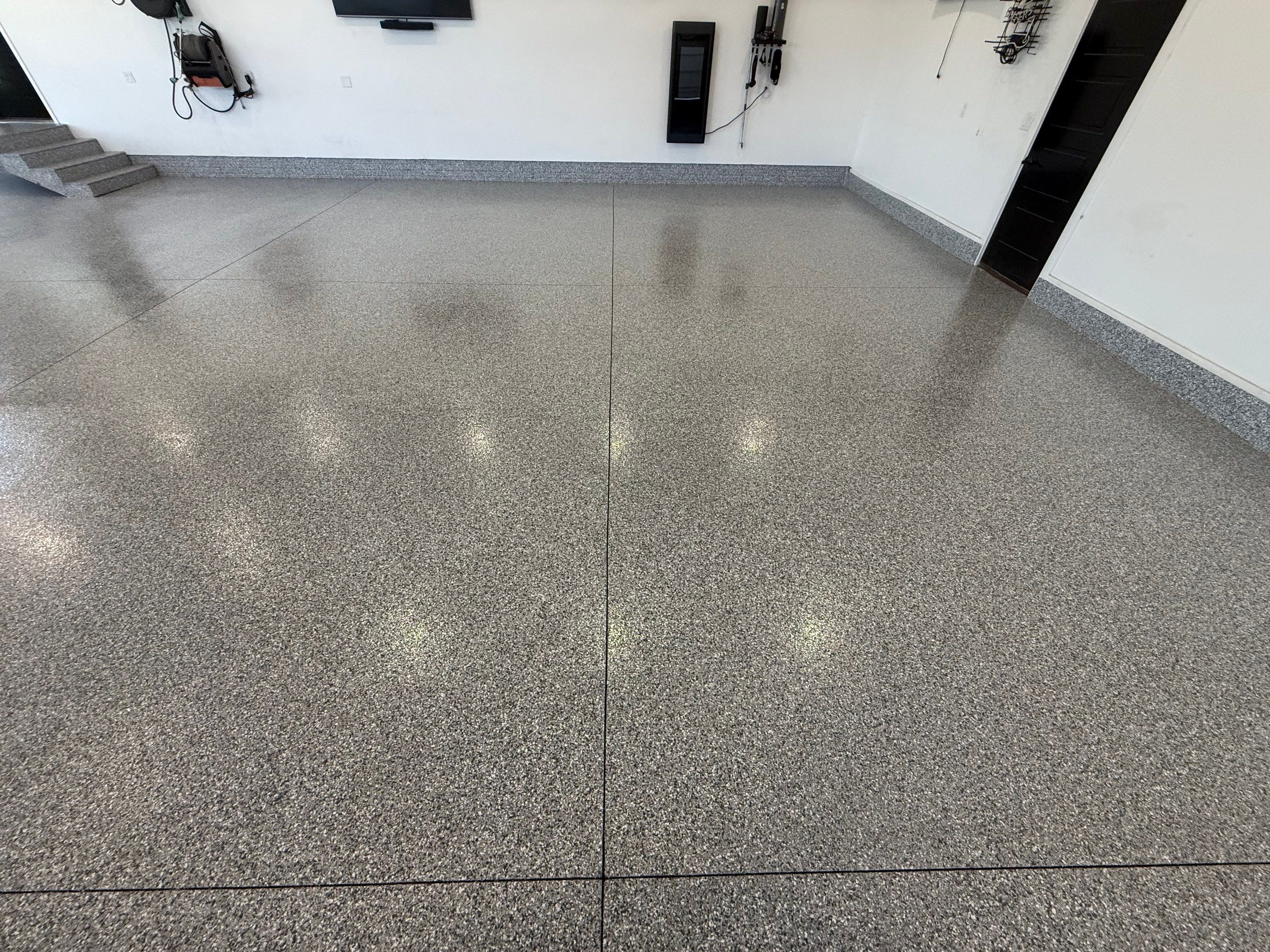 Gravel Flake Garage Floor Coating in Yankton by Select Painting, Coatings & Garage Cabinets