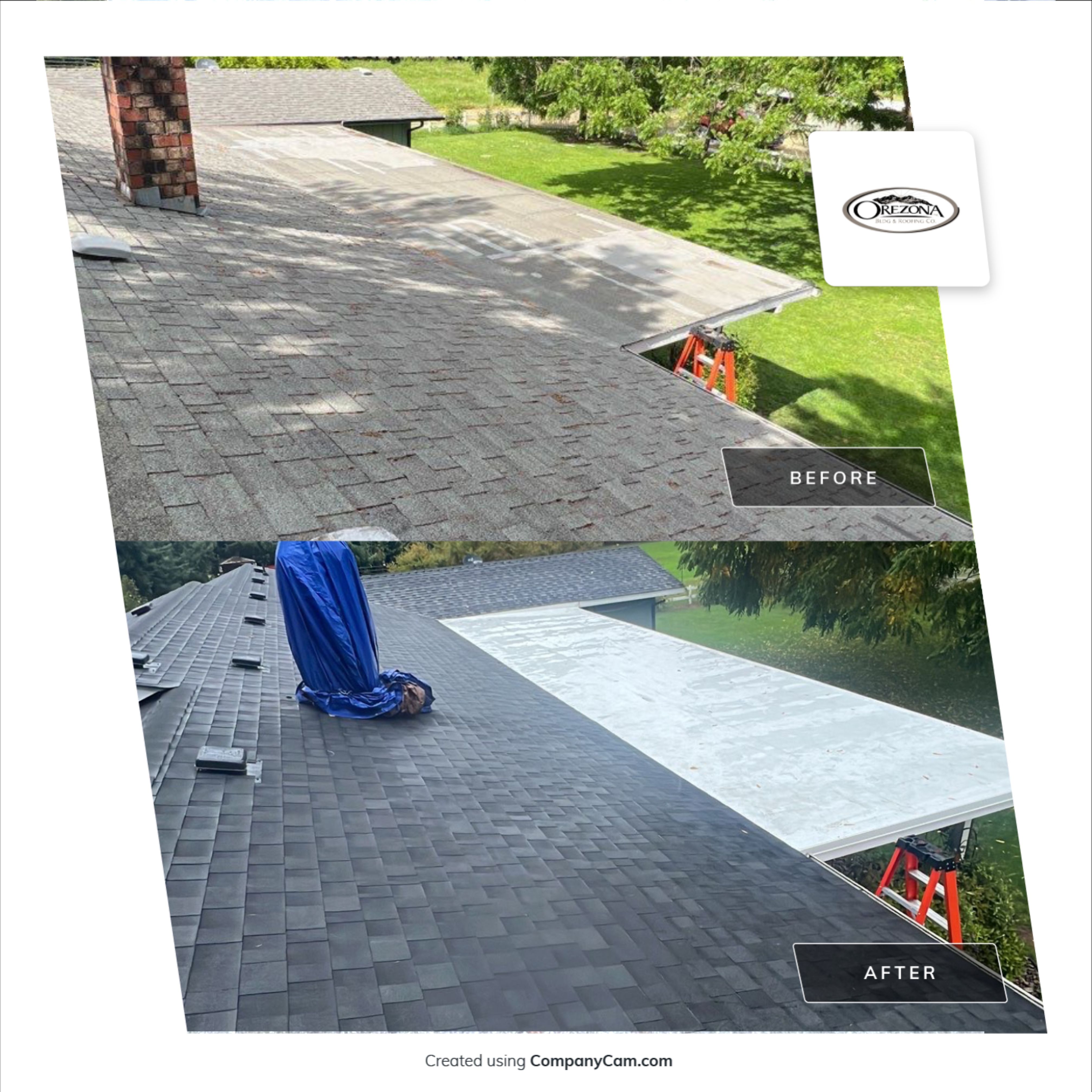 Residential Roofing Installation using IKO Dynasty (Color: Granite Black) by Orezona Building & Roofing Company, Inc.