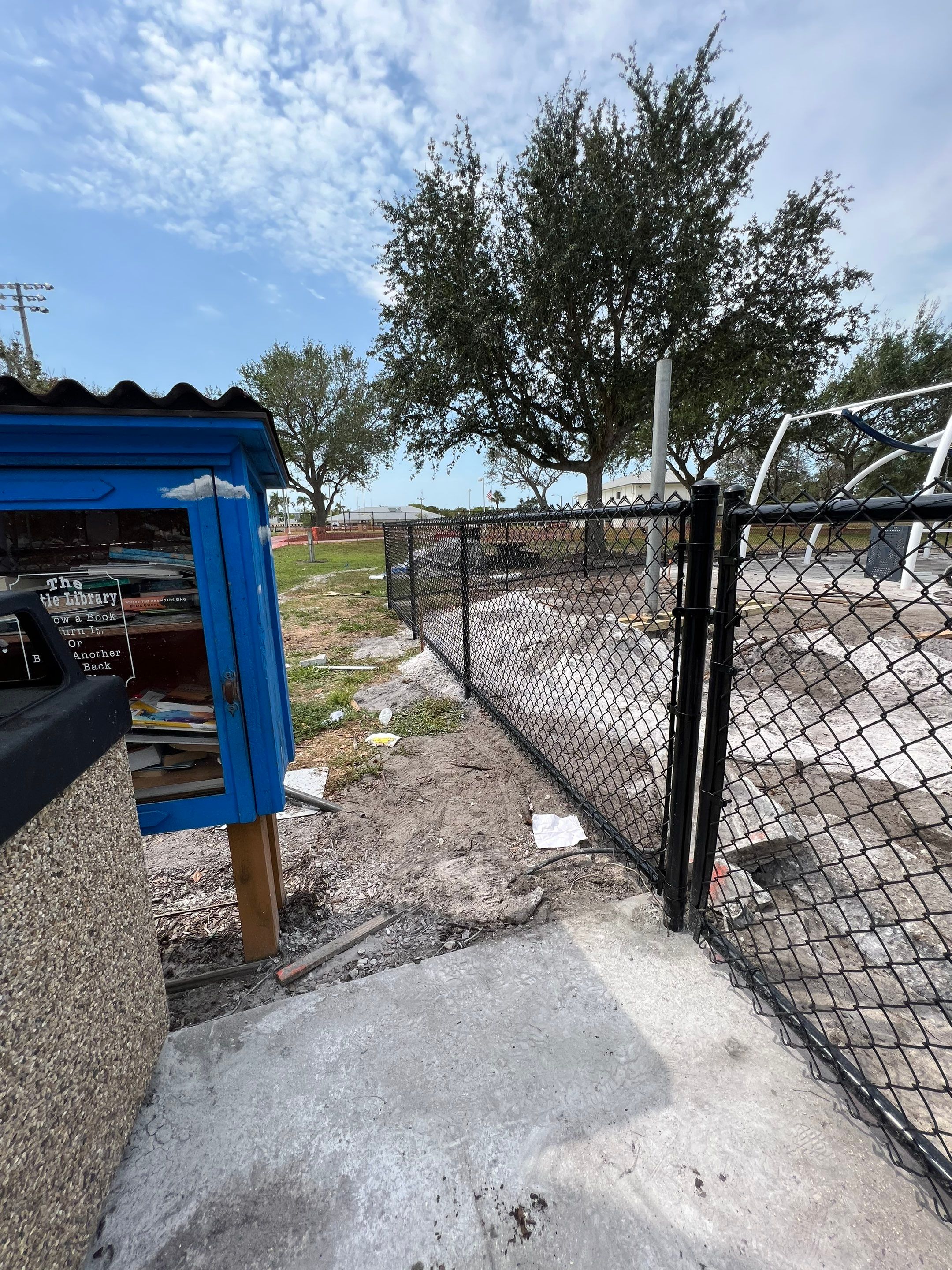 Vinyl Coated Chain-link fence for the City of Naples around Fleischmann Park Playground.  by Asap fence and gates, LLC