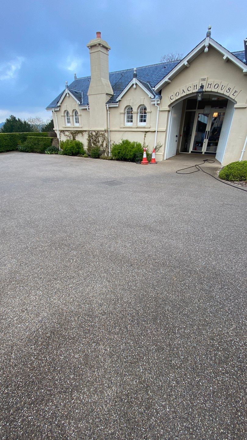 Render - Stone Work - Car parks using honda 21 ltr/min by Ges Exterior Cleaning ltd