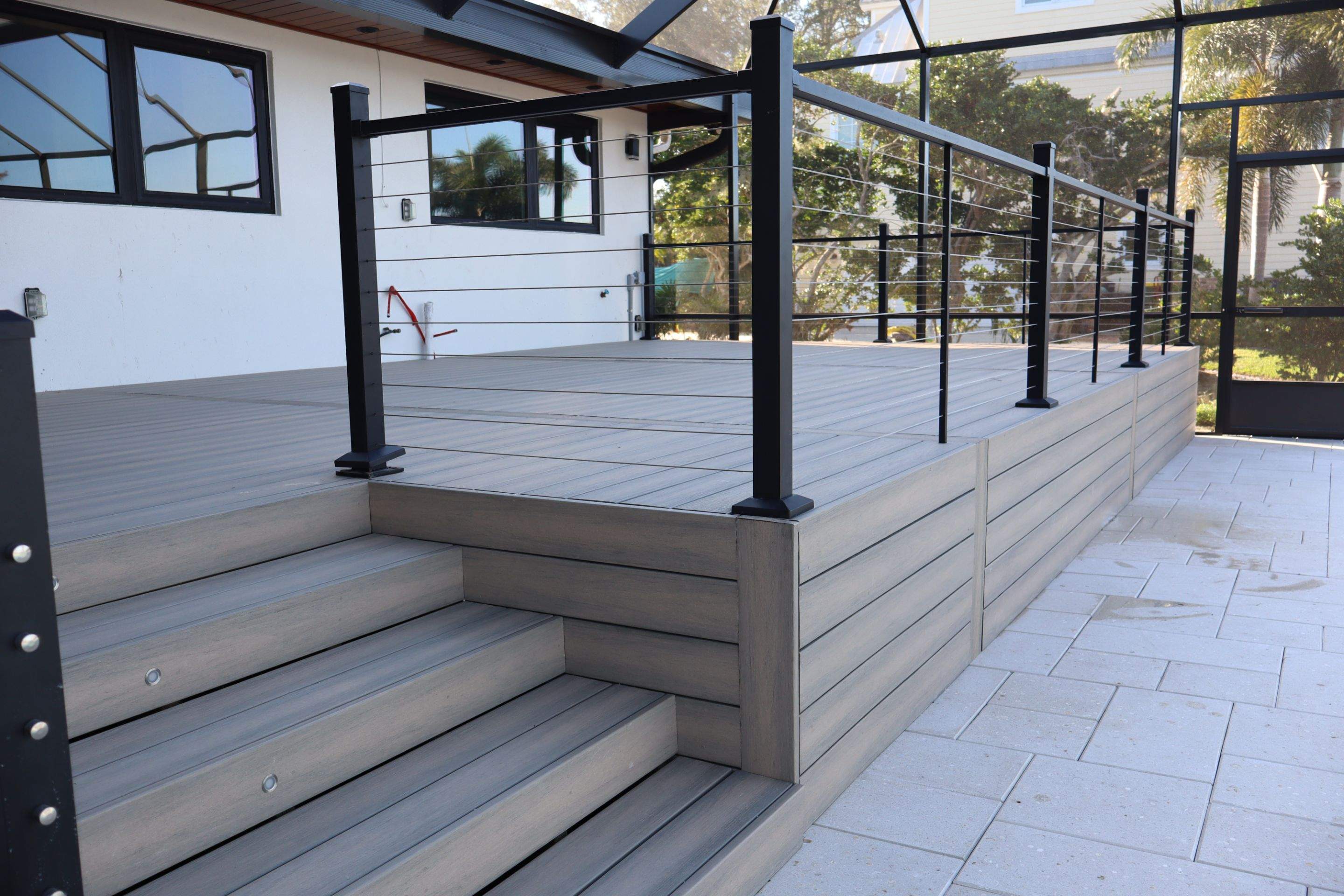 New composite deck 30'w x 16'd by Orlando pergolas 