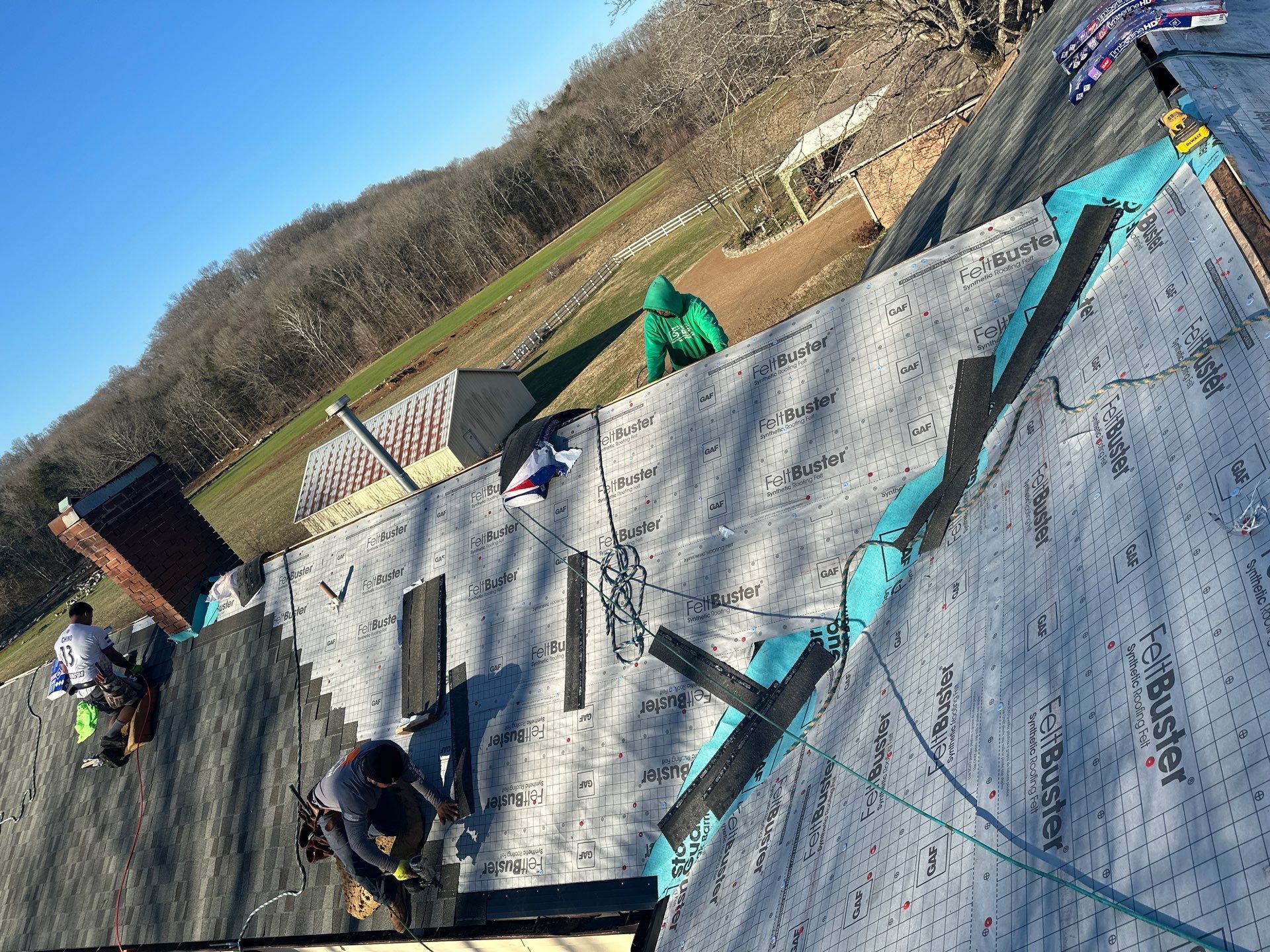 Residential Roofing Installation using GAF Timberline HDZ Harvest Blend in Nantucket Morning by Undersun Roofing 