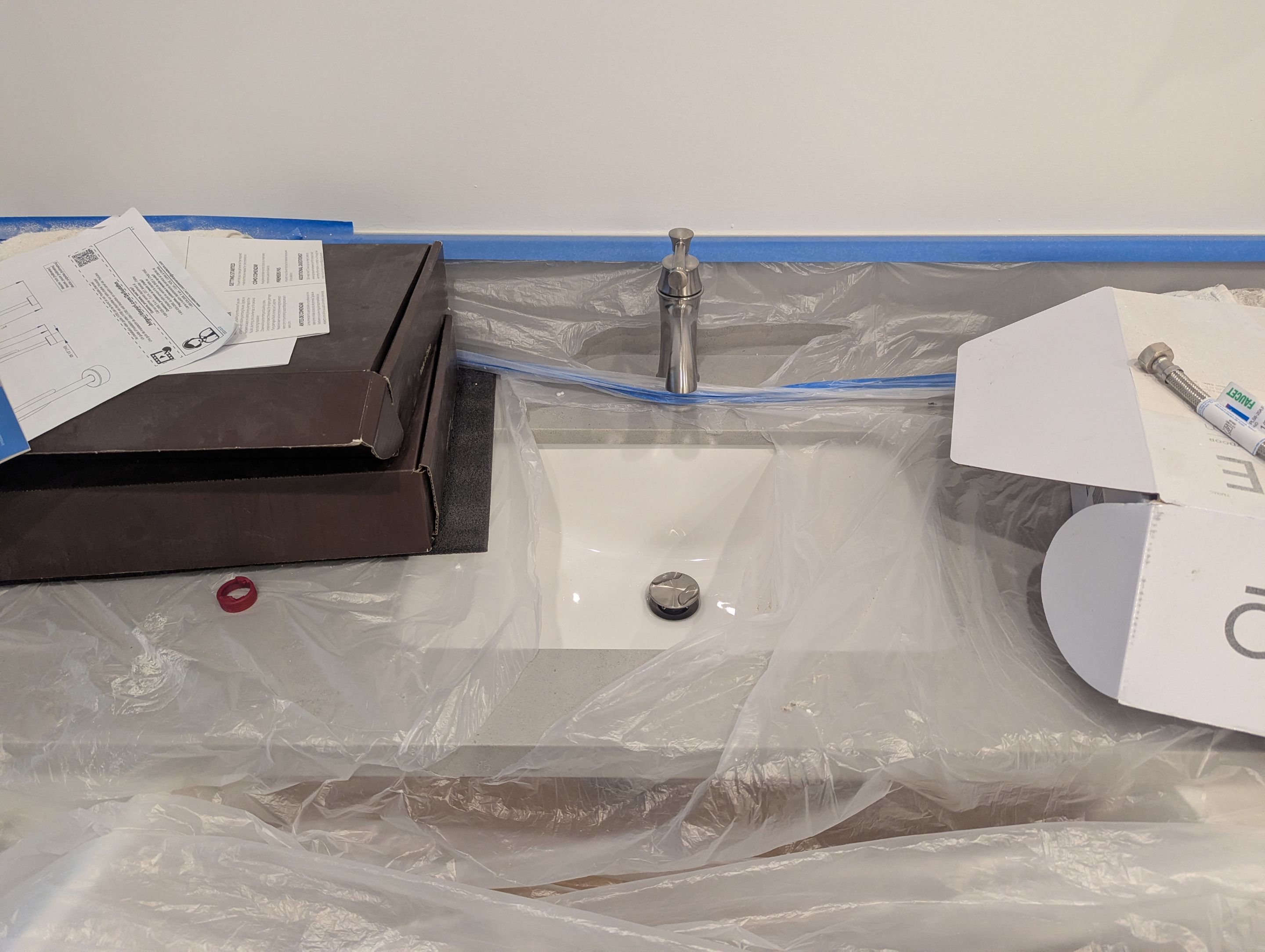 Setting Finish in a new Custom Home by Professional Plumbing Inc 