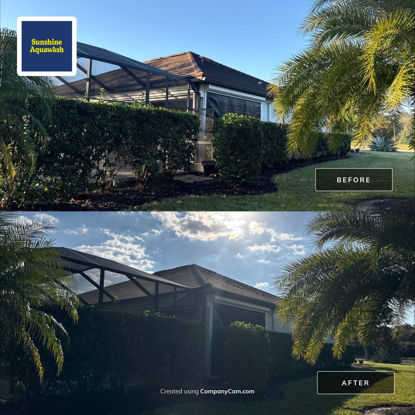 Flat Tile Roof, Paver Pool Deck & Driveway Cleaning | Cove at Twin Rivers, Parrish FL by Sunshine AquaWash