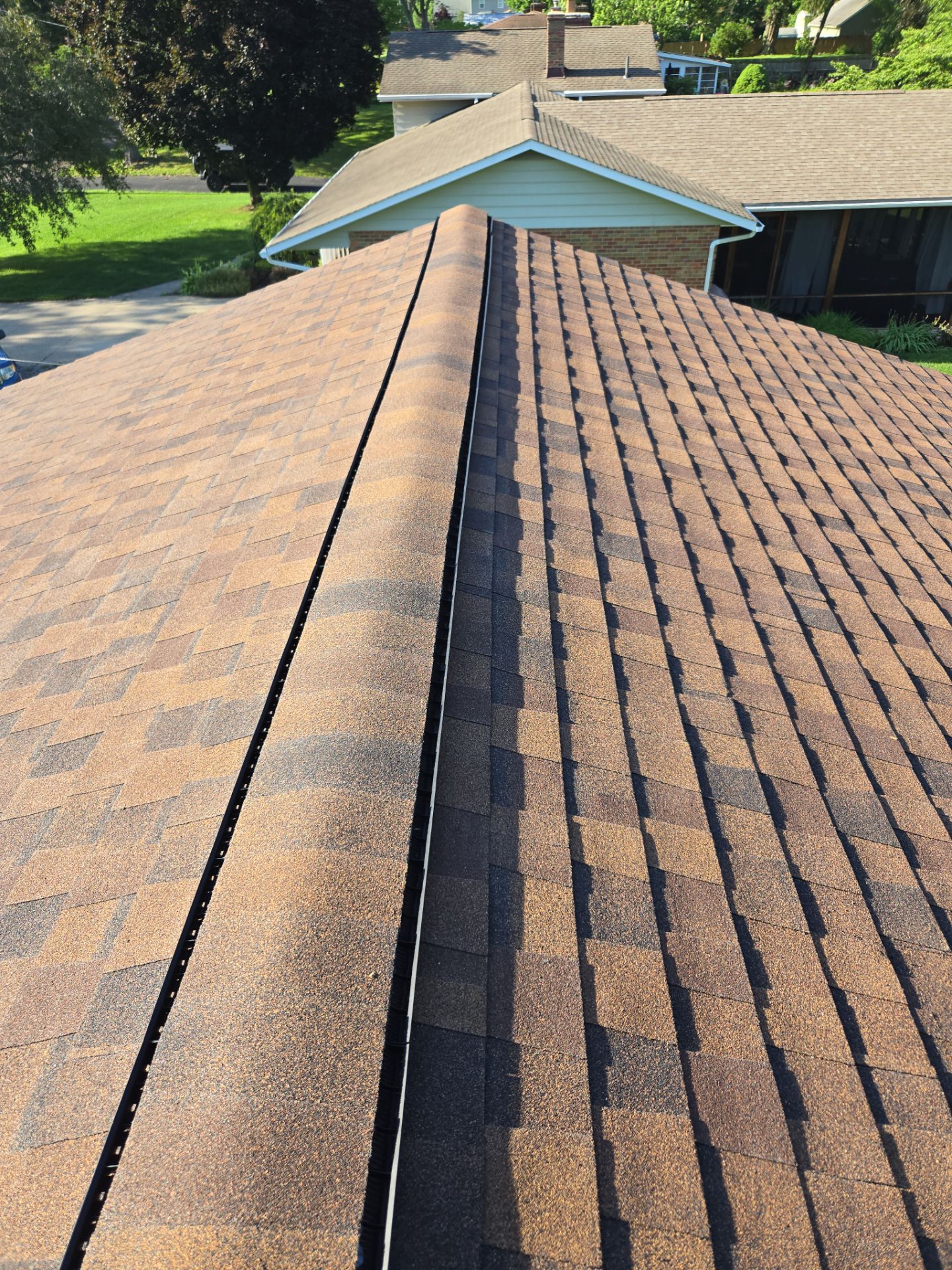 Atlas Pinnacle, Color, Burnt Hickory, Drip Edge, Color, Royal Brown by Eagle Eye Roofing