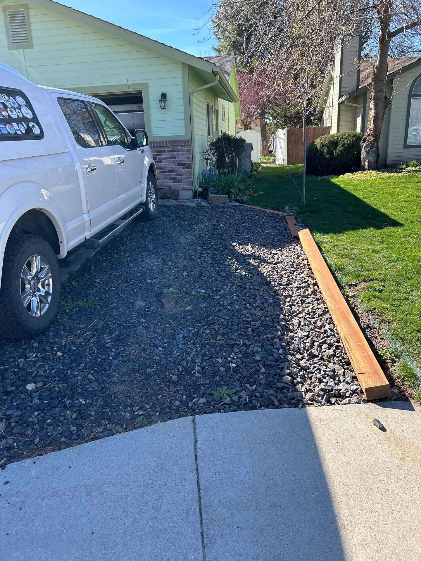 Gravel Walkway into Gorgeous New Concrete by Mr. Mudd Concrete