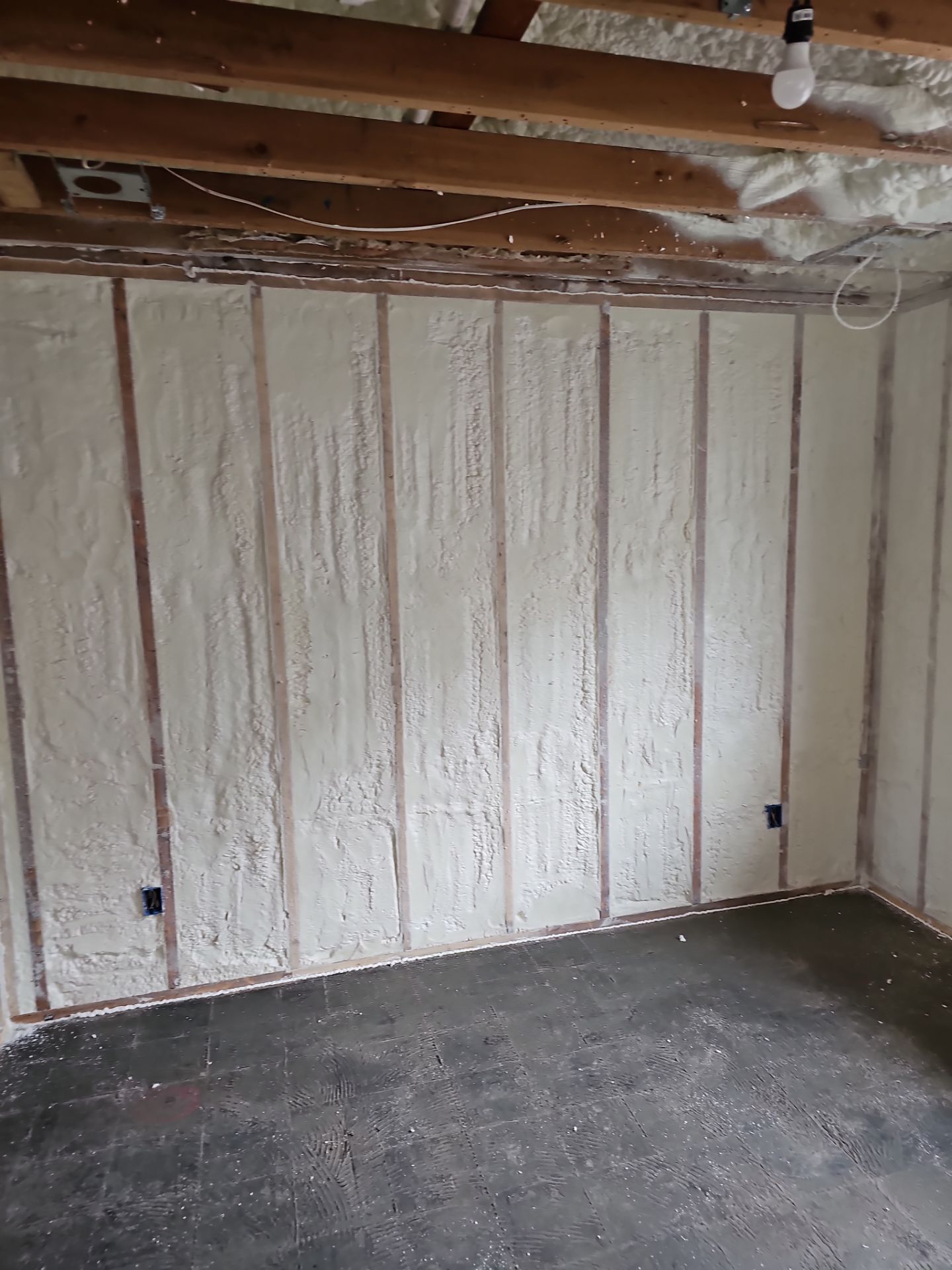 Basement Exterior Walls using Closed Cell Spray Foam by NYS Foam & Energy