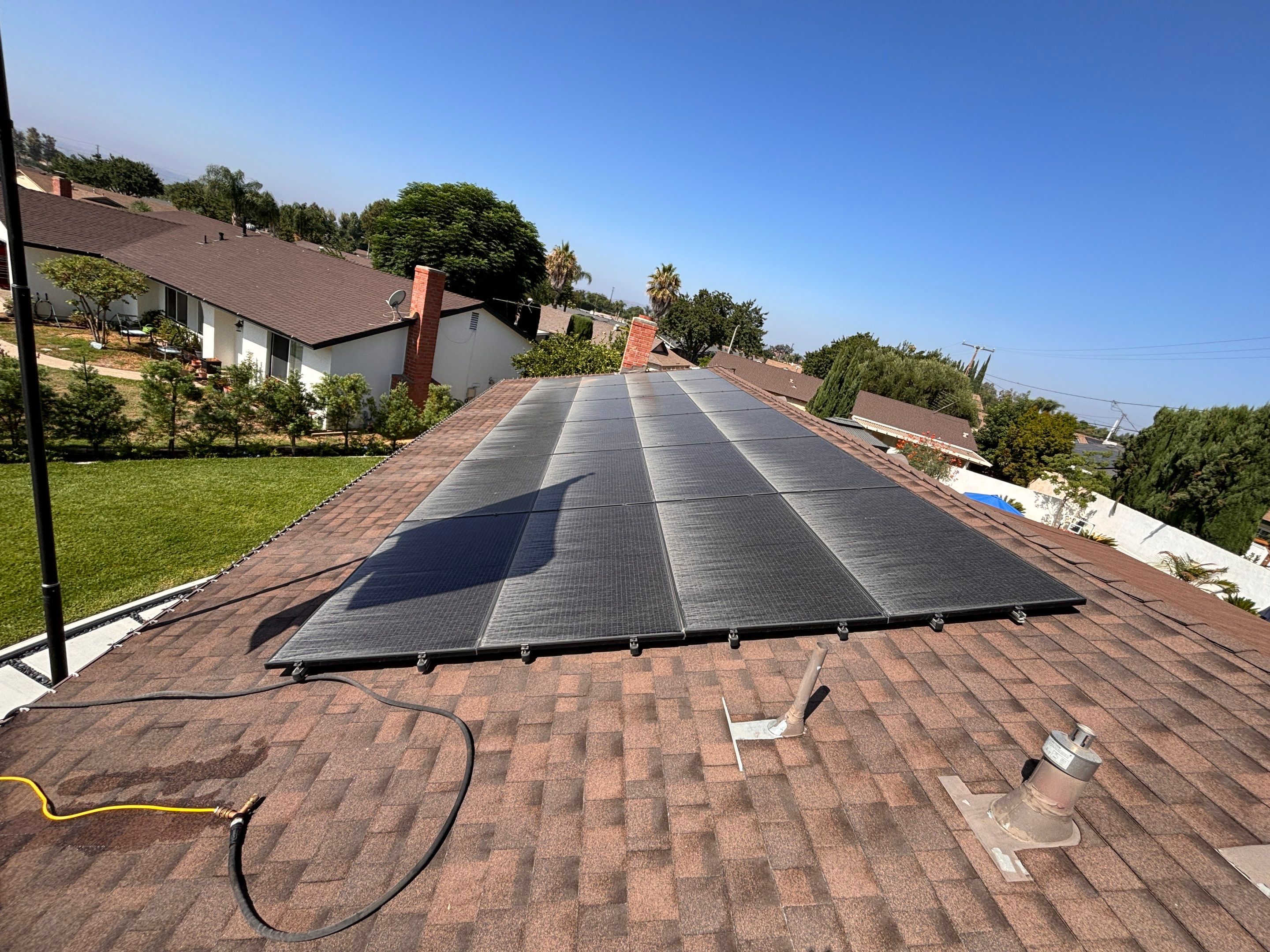 Residential Solar Panel Cleaning in Chino California by Palm Coast Solar Cleaning