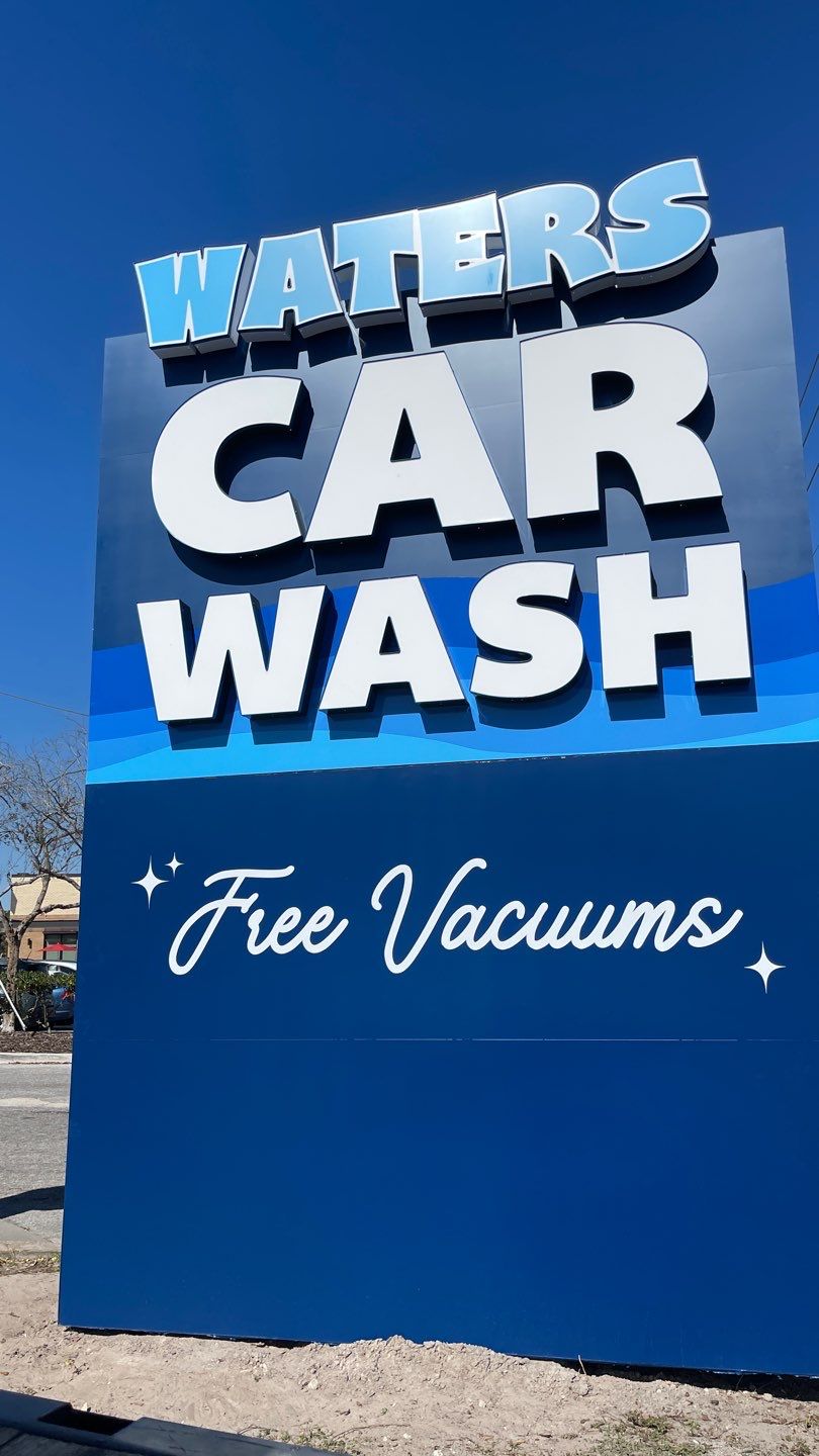 Waters Car Wash Monument Sign and Channel Letters by SignCrafters