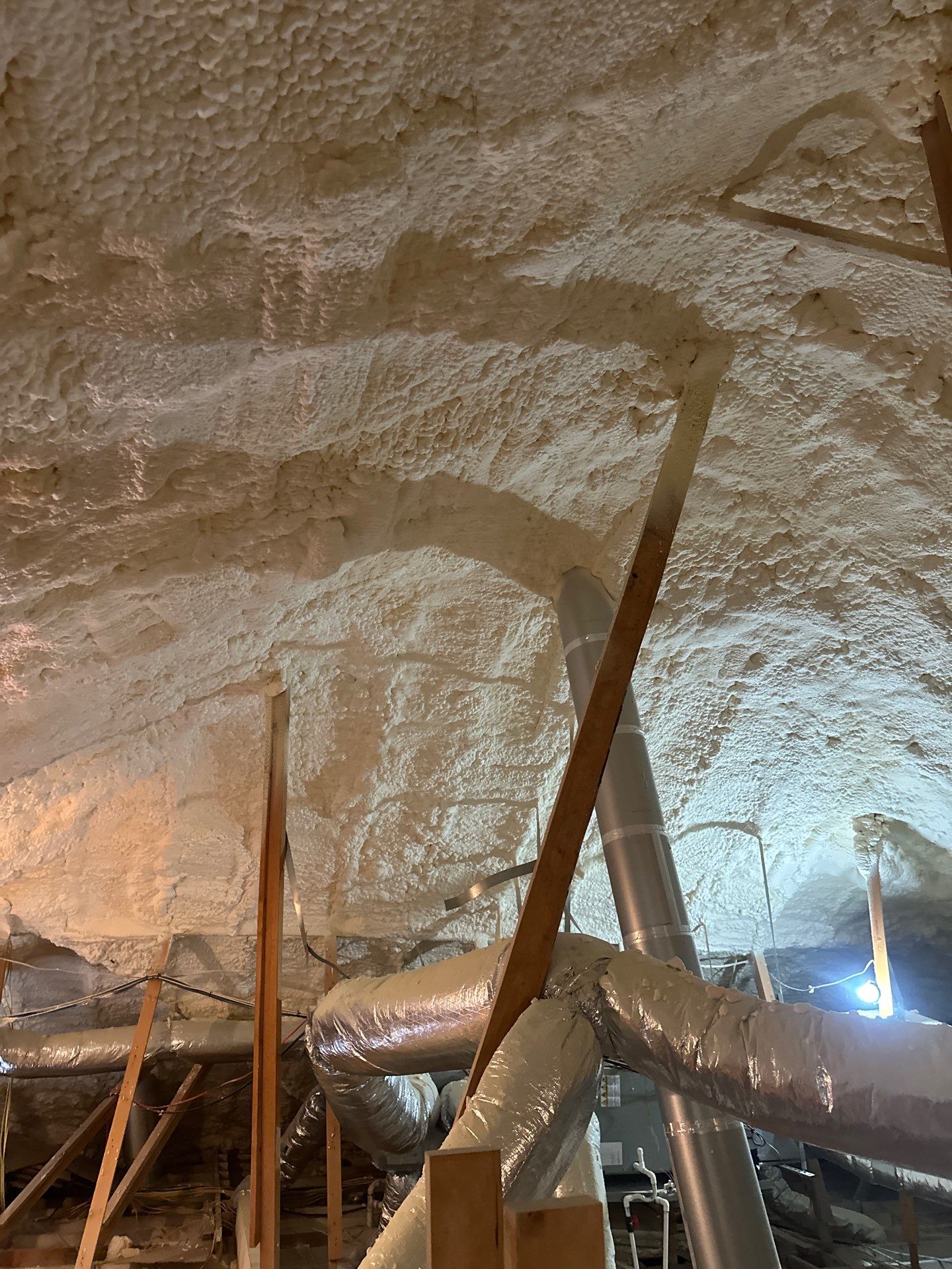 Spray foam insulation removal & re spray by Apex Insulation Solutions