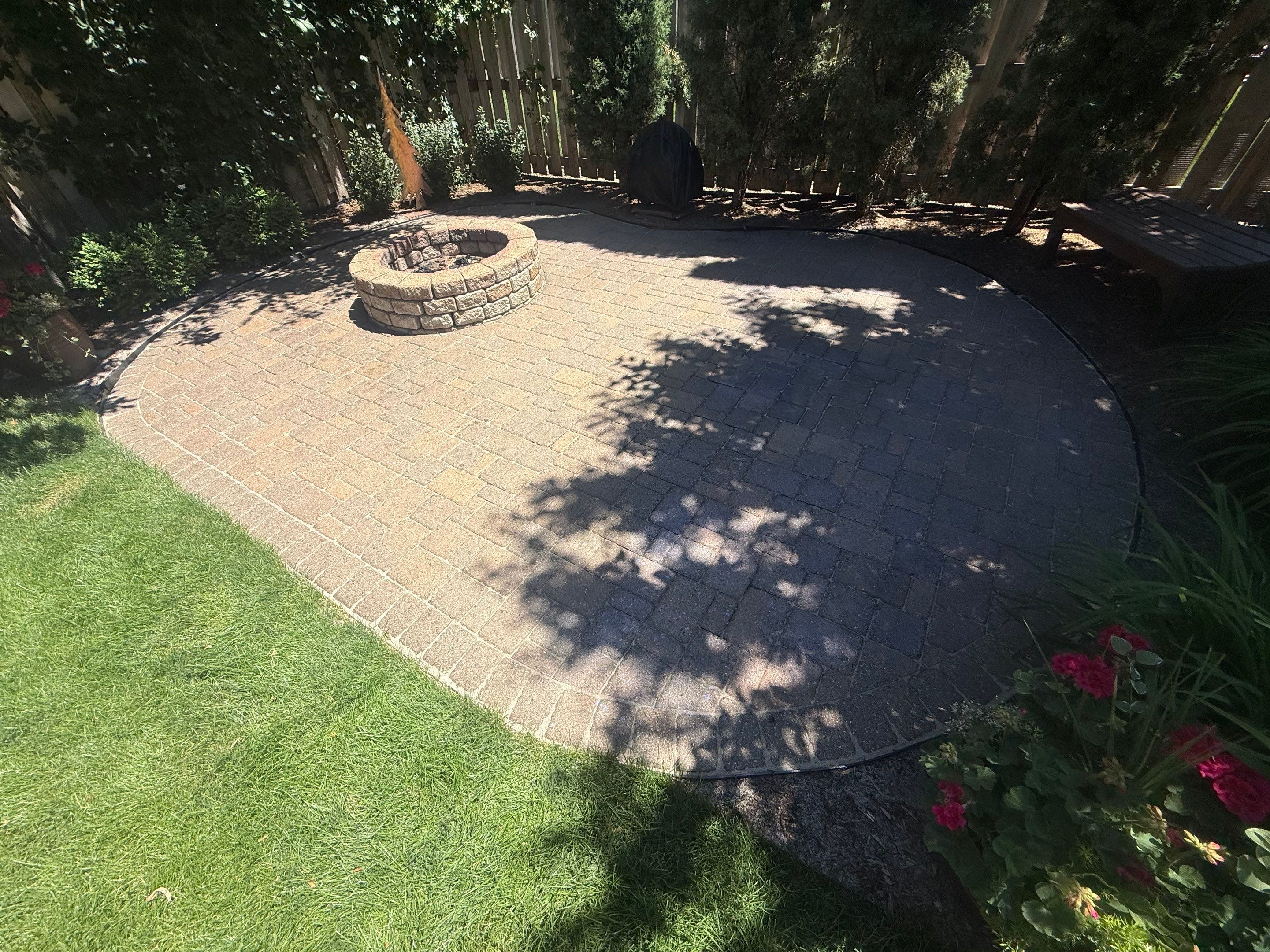 Textured Concrete Coating and Paver Patio Refresh in Sioux Falls by Select Painting, Coatings & Garage Cabinets