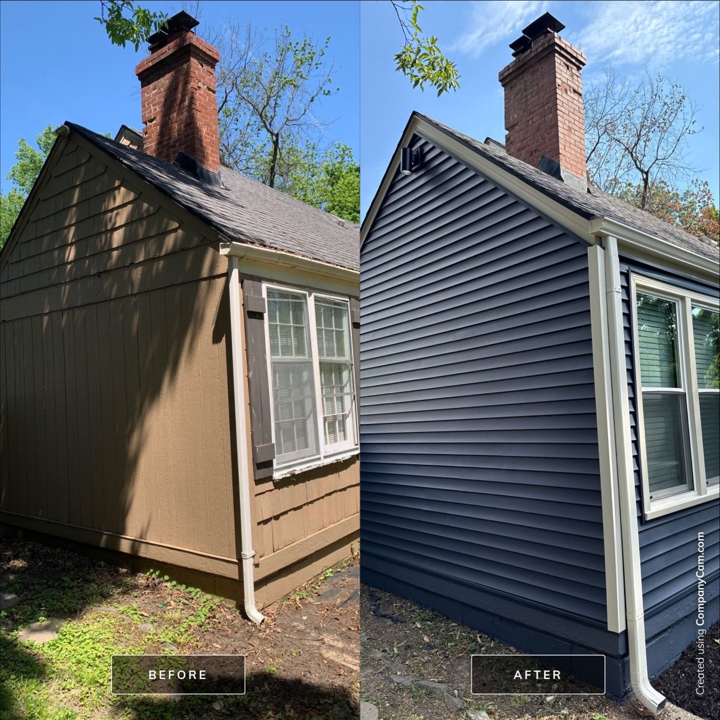 Kansas City Indigo Insulated Craneboard Siding and Window Replacement Project in Kansas City by EEC Windows, Siding & Roofing