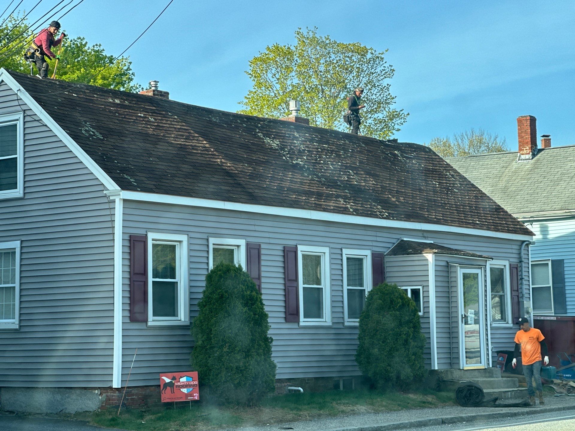 Roof Replacement with Owens Corning TruDefinition Shingles in Midnight Plum by Mighty Dog Roofing of Greater Middlesex County