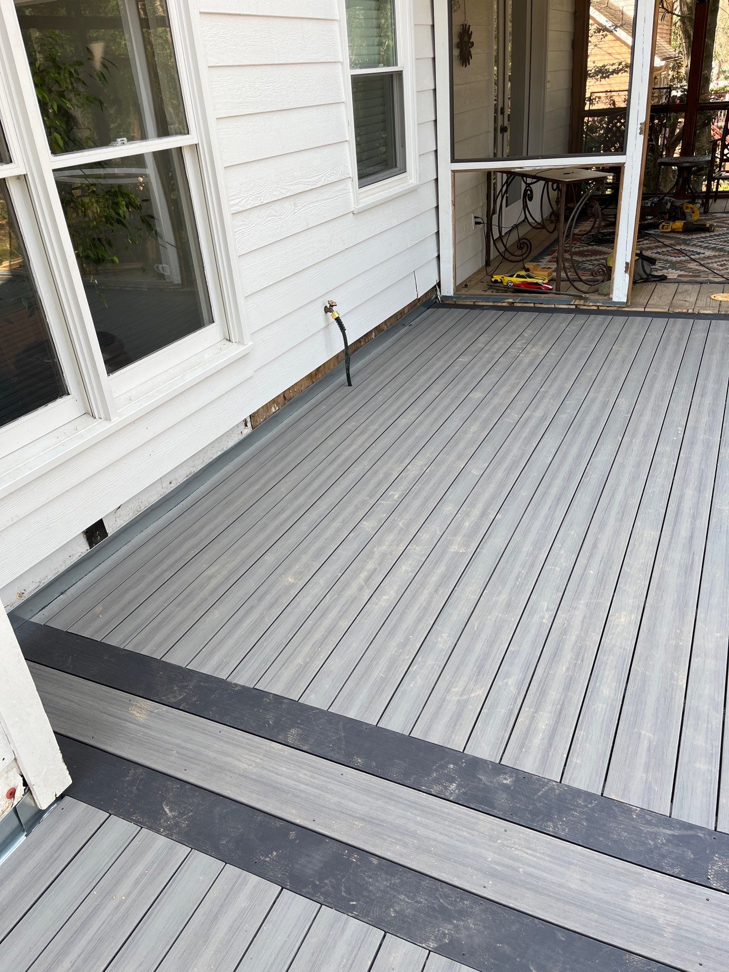 Deck Resurface using Deckorators Voyage Series and ALX Contemporary Cable Railing by Nelson Exteriors 