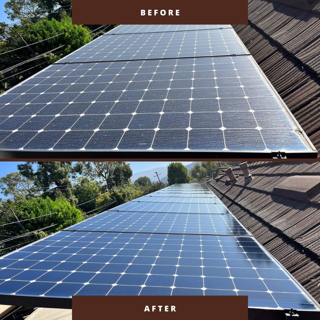 Residential Solar Panel Cleaning Before & After by Palm Coast Solar Cleaning