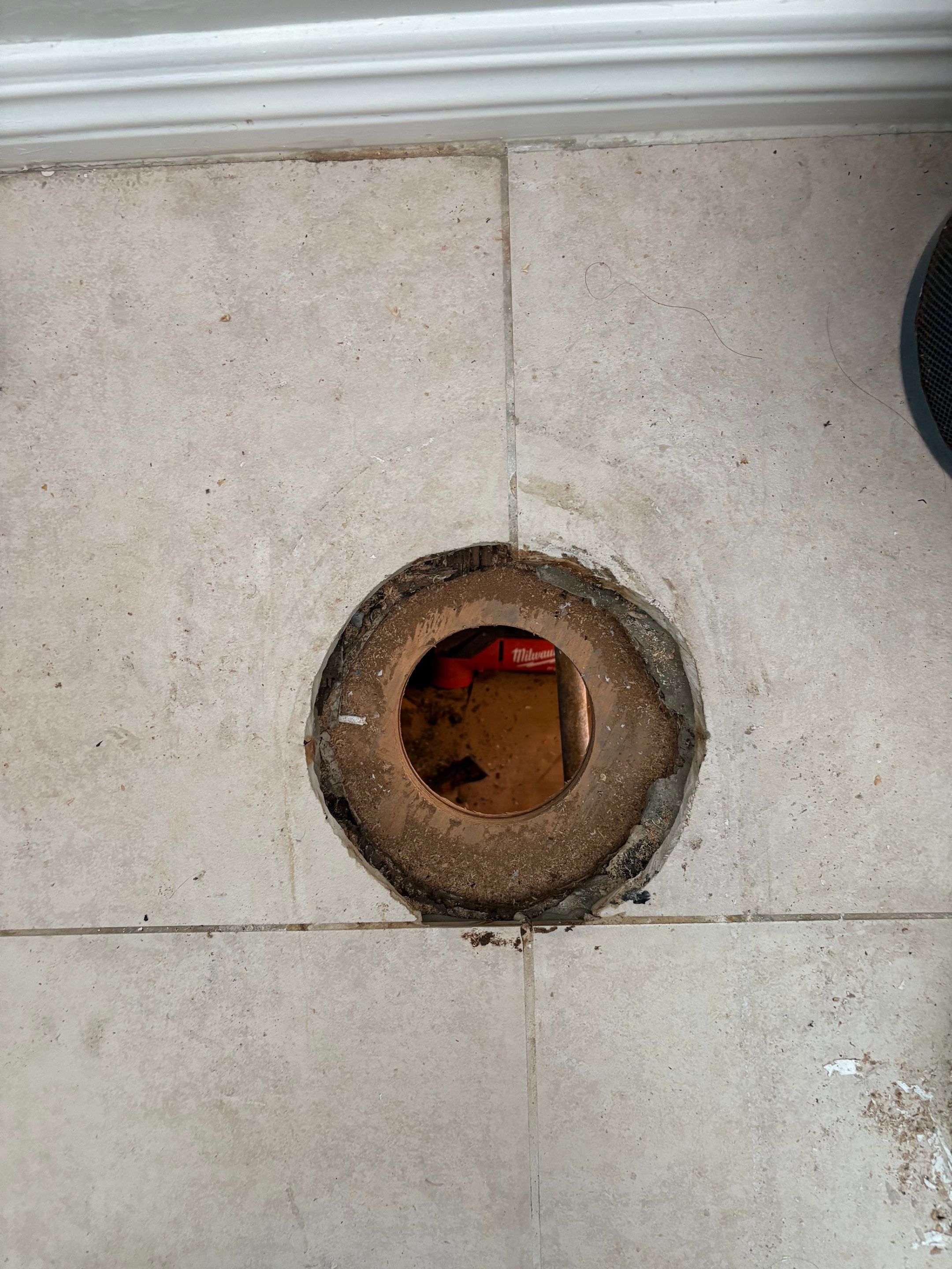 New Toilet Drain and Subfloor Repair by Professional Plumbing Inc