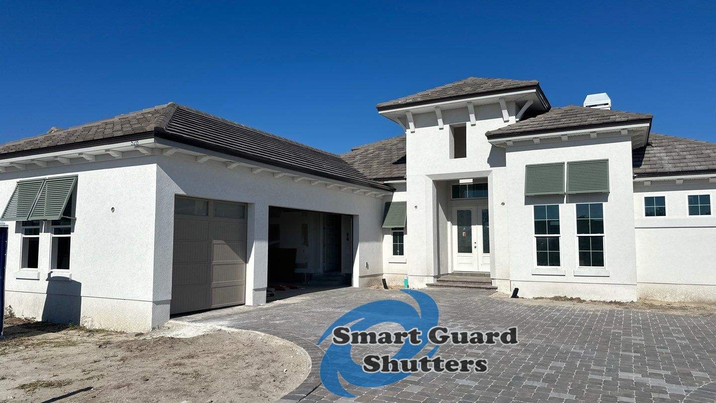 Decorative Bahamas in Cement Gray by Smart Guard Shutters