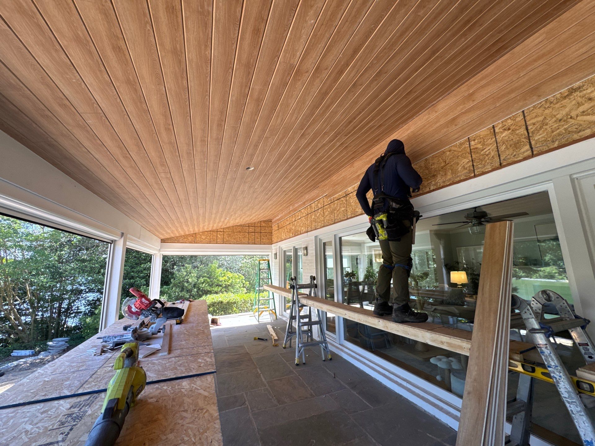 Custom Tongue and Groove Porch Ceiling in Irvington by Cade Construction