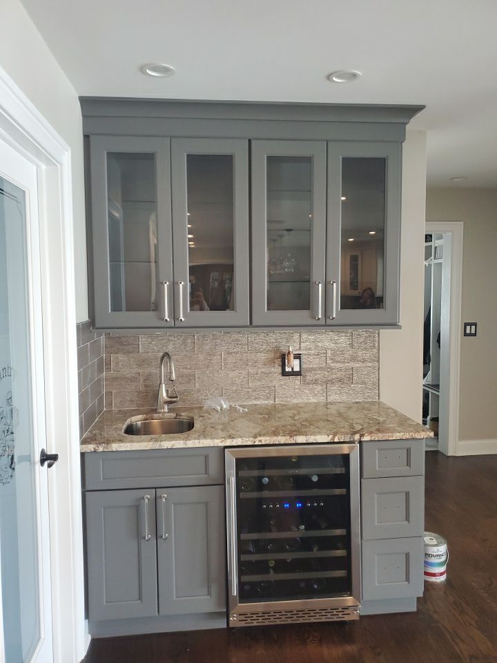 Kitchen Cabinets Refinished in Kendall Charcoal HC-166  by Spectrum Painting, LLC