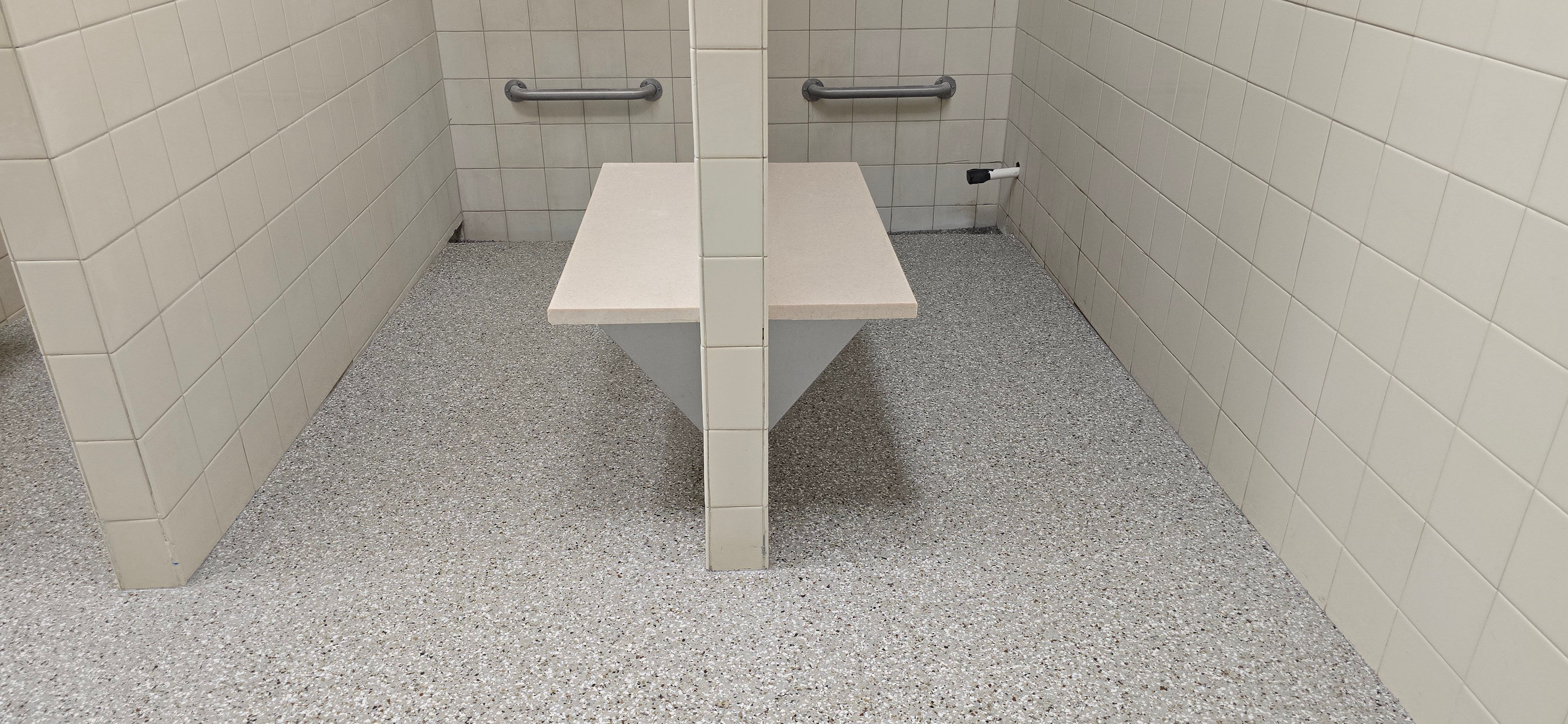 Gym Locker Room Upgrade Using Creekbed by Elite Floor Solutions