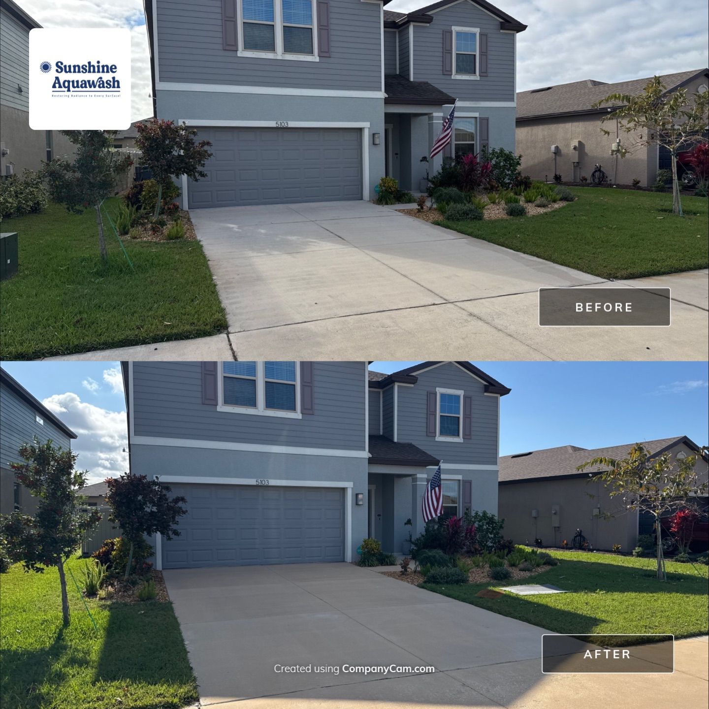 House Wash & Driveway / Sidewalk Cleaning by Sunshine AquaWash