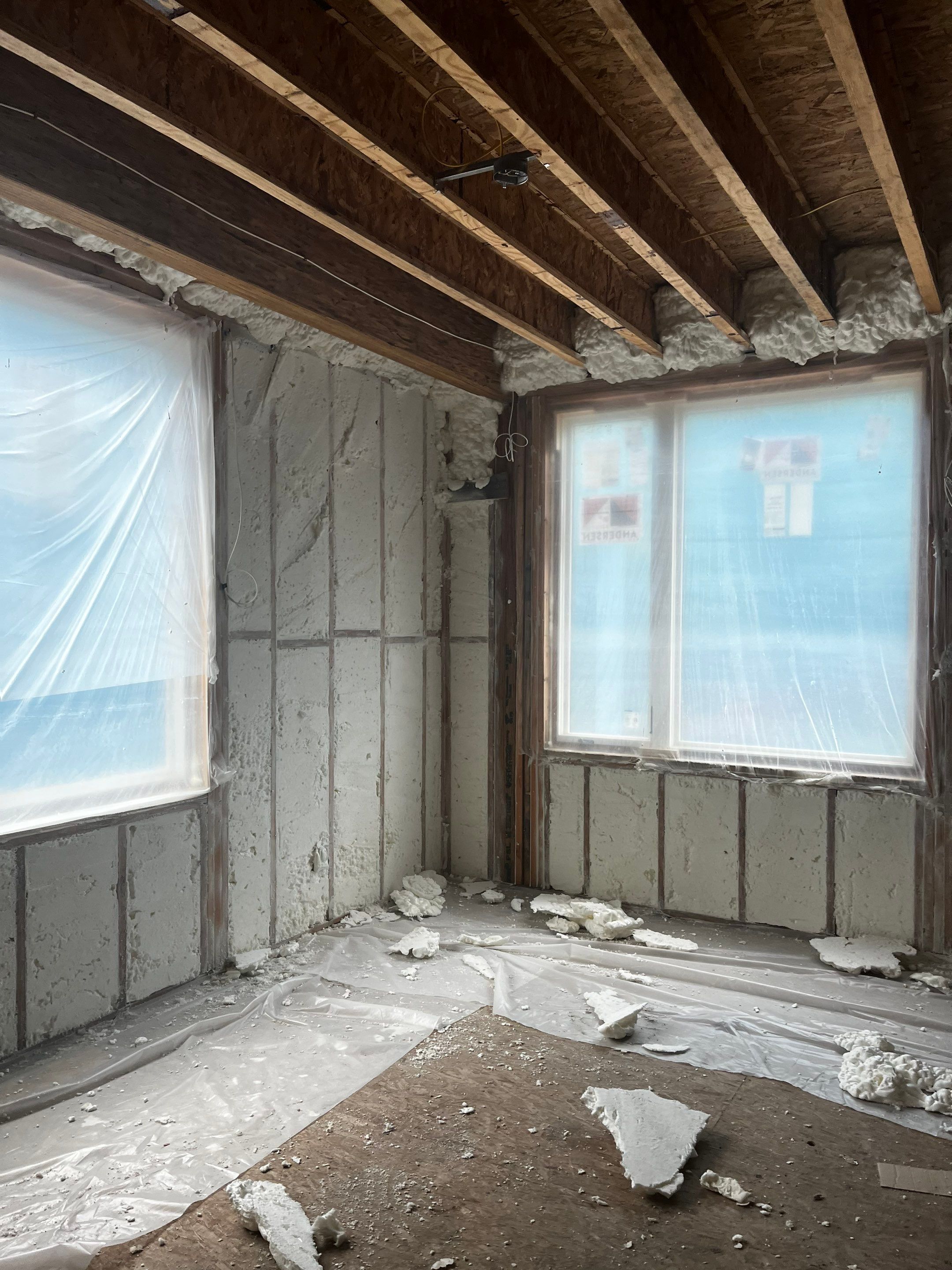 New Home Construction using open cell spray foam by NYS Foam & Energy