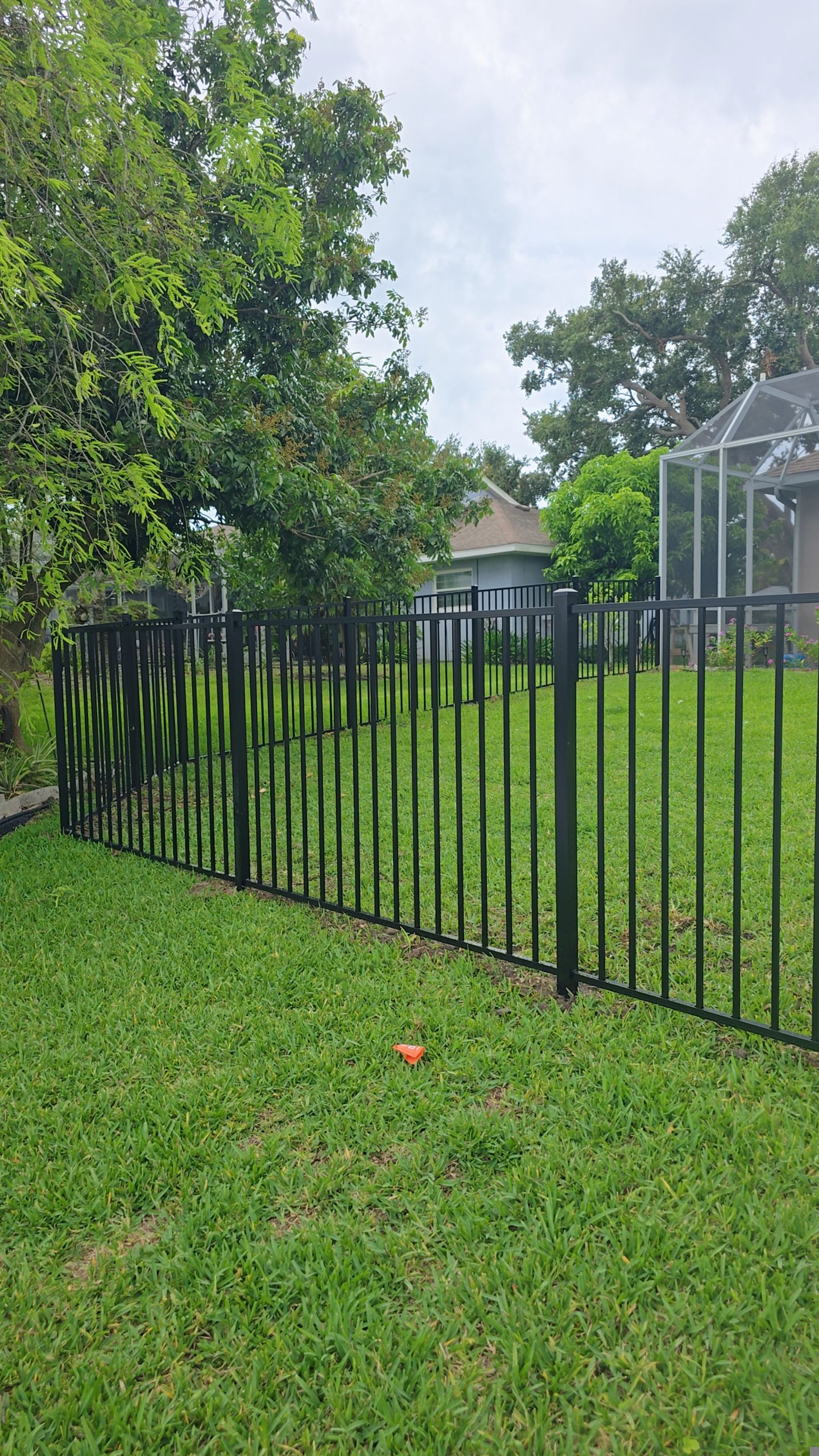 Black Aluminum Picket Fence Installation for Nokomis Waterfront Property by True Fence LLC