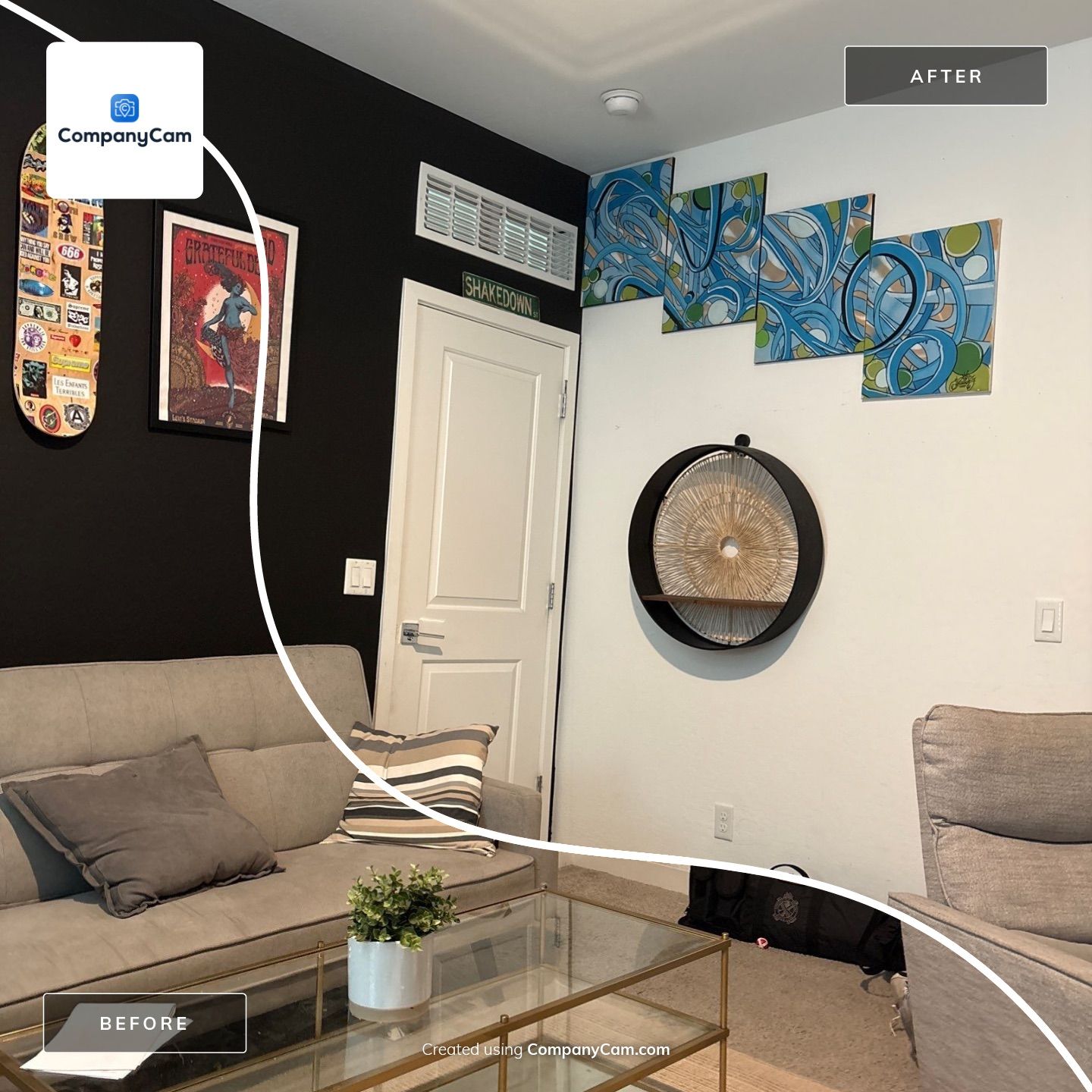 Modern Interior Renovation with Matte Black Accent Wall in Buckeye by CompanyCam Sales Demo