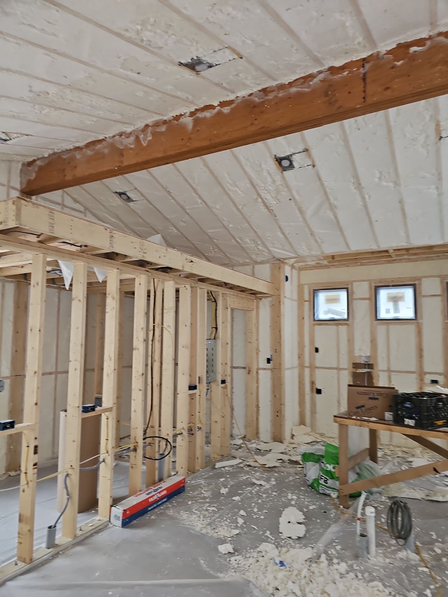 Spray Foam Insulation using open cell spray foam by NYS Foam & Energy