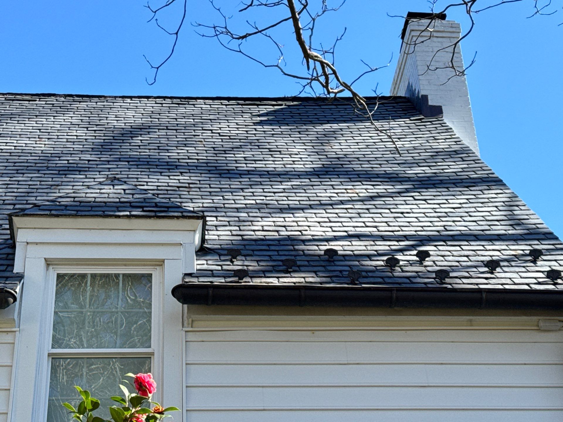 Historical Slate Roof Repair and Chimney Flashing Restoration in West Point by Cade Construction
