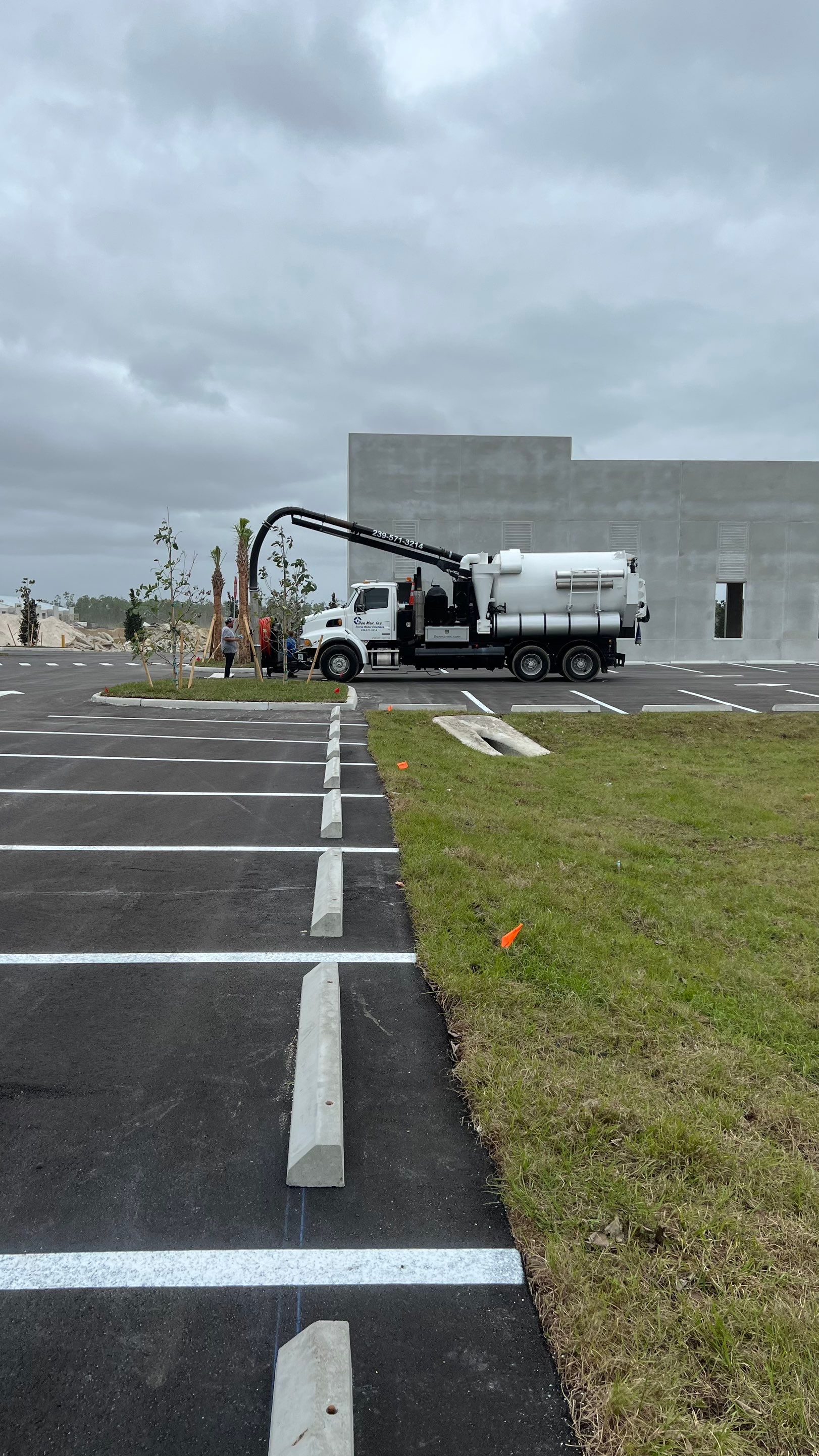 New Construction Storm Drain System Cleaning by APS Power & Water