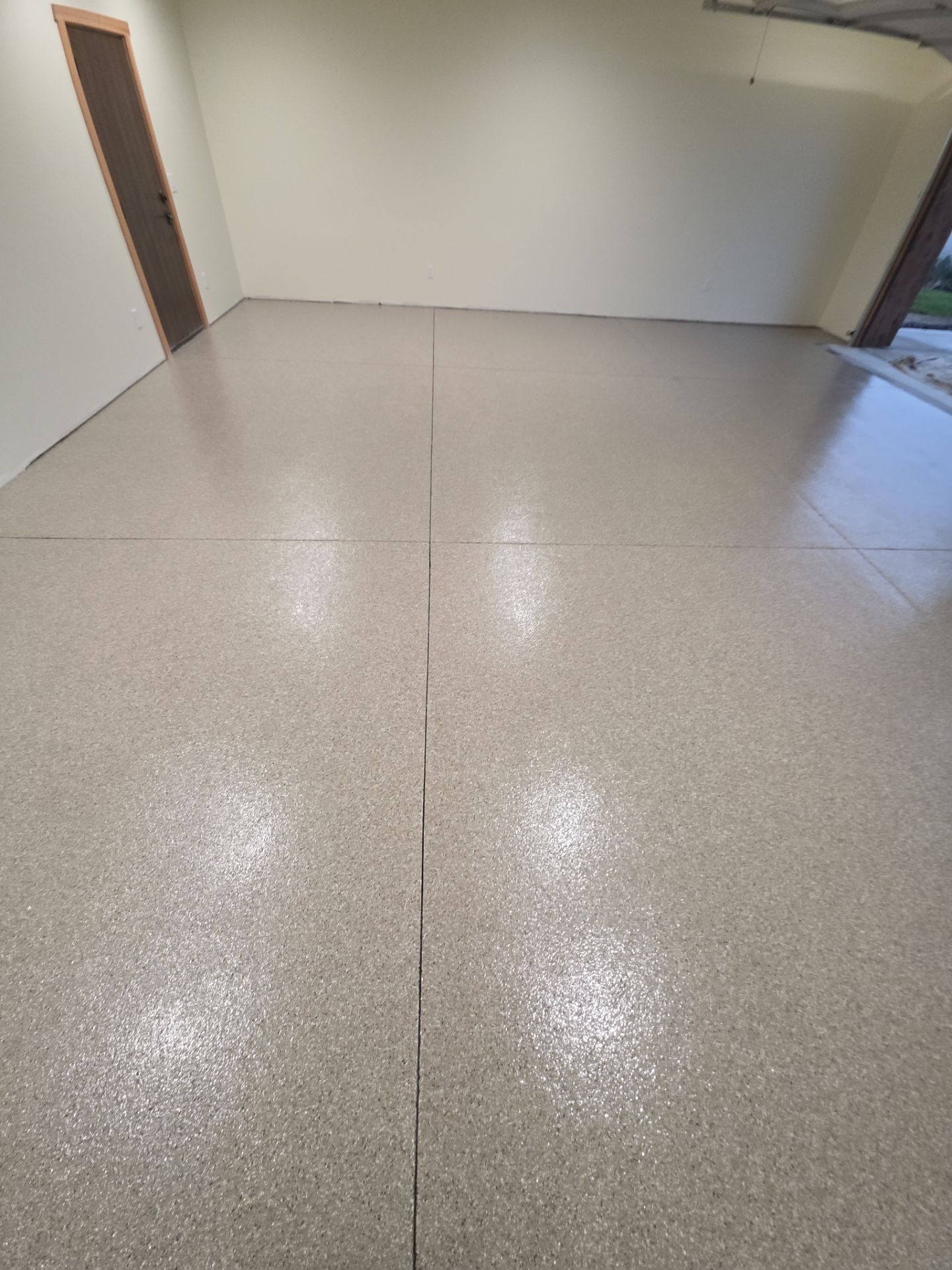 Garage Transformation using Pebble Beach by Croc Coatings, LLC