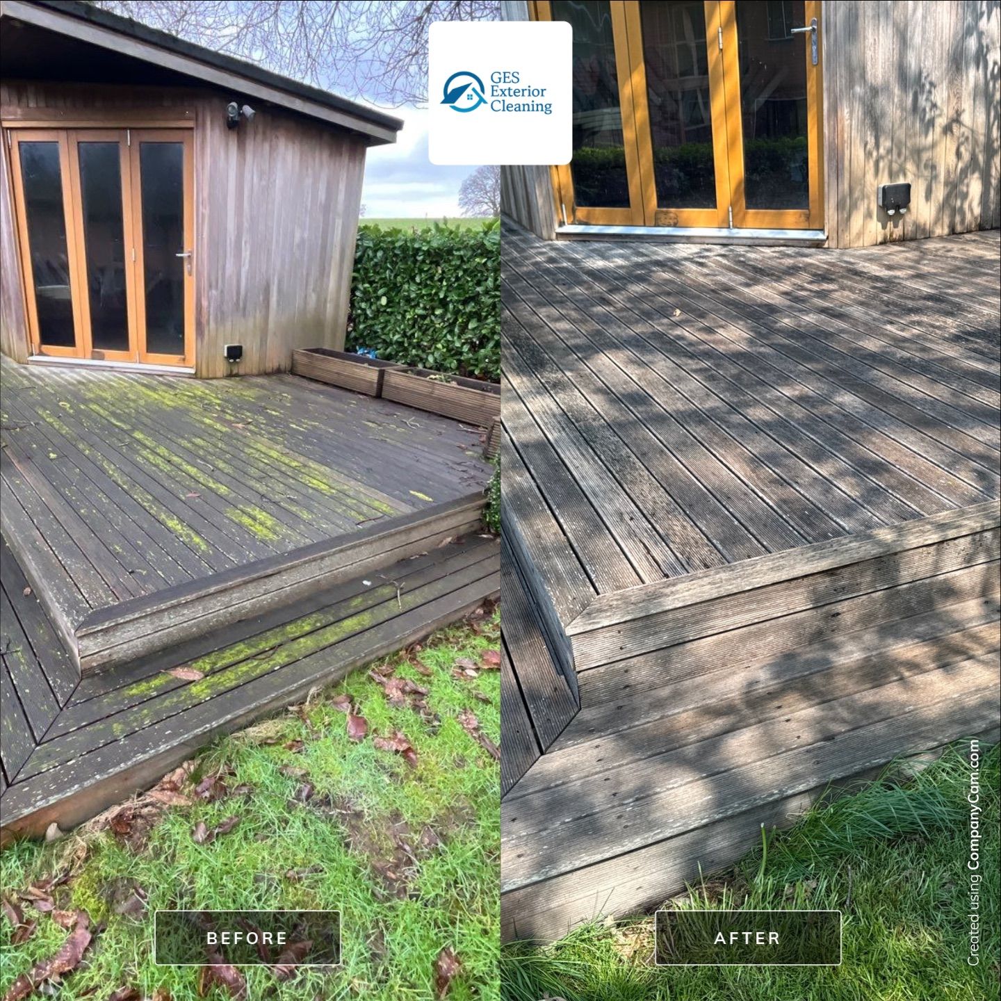 Patio Area Spring Clean using 18inch Whirlaway FSC by Ges Exterior Cleaning ltd